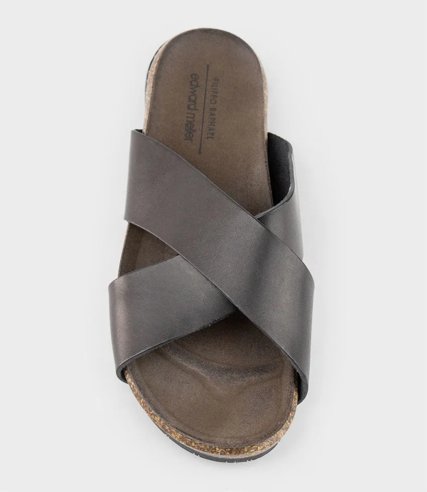 KUMI Crossover Slide on Footbed in Black