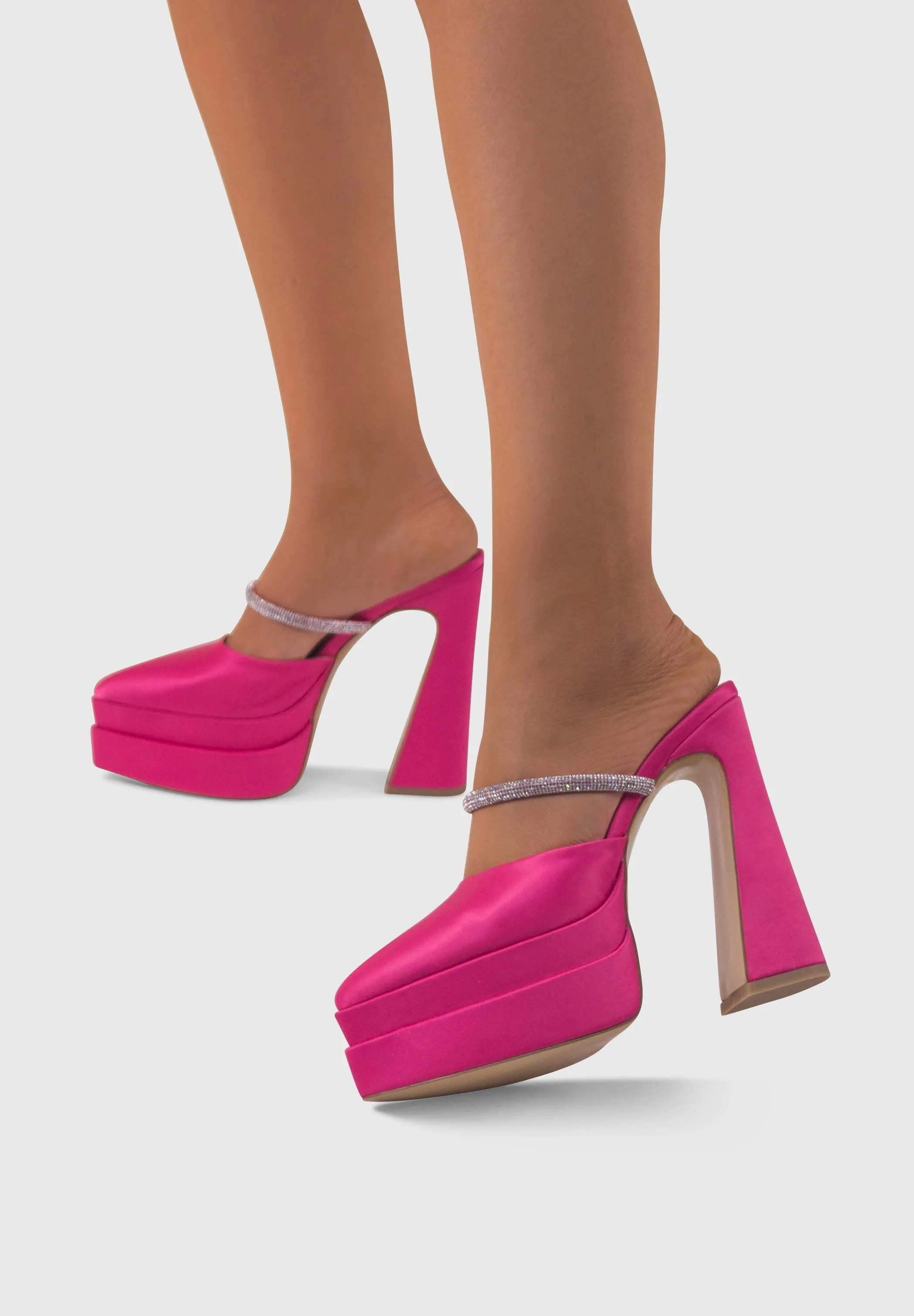 PANDORA Rosa - Mules tacchi alti con plateau