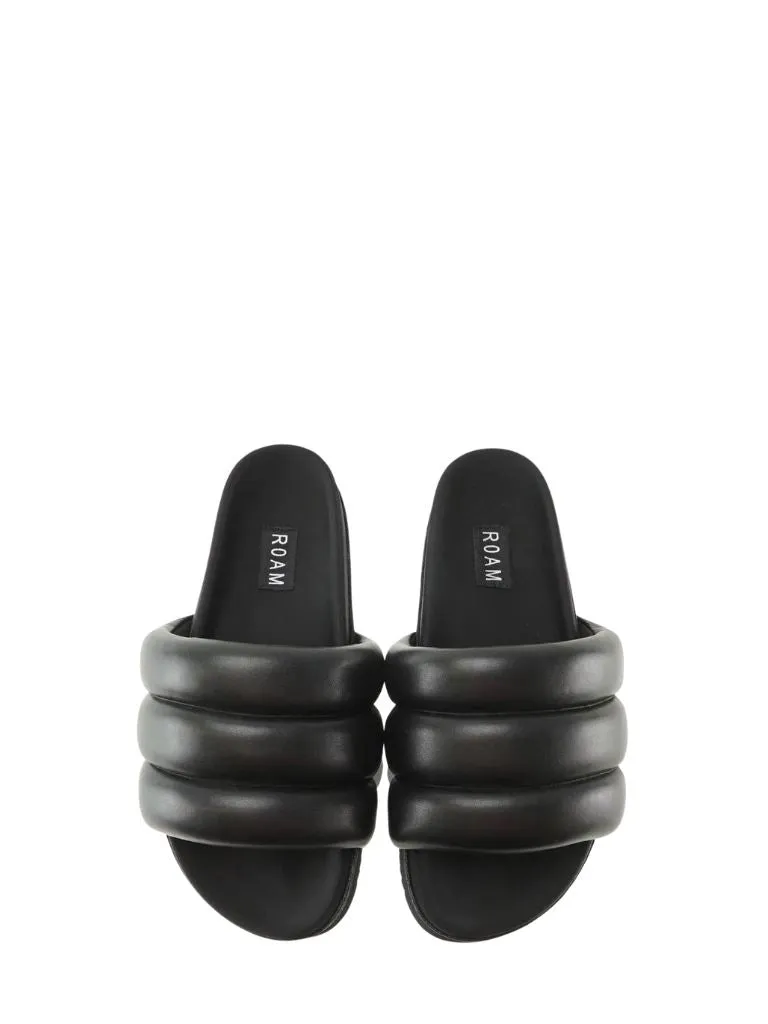 ROAM Puffy Vegan Leather Sandals - Black