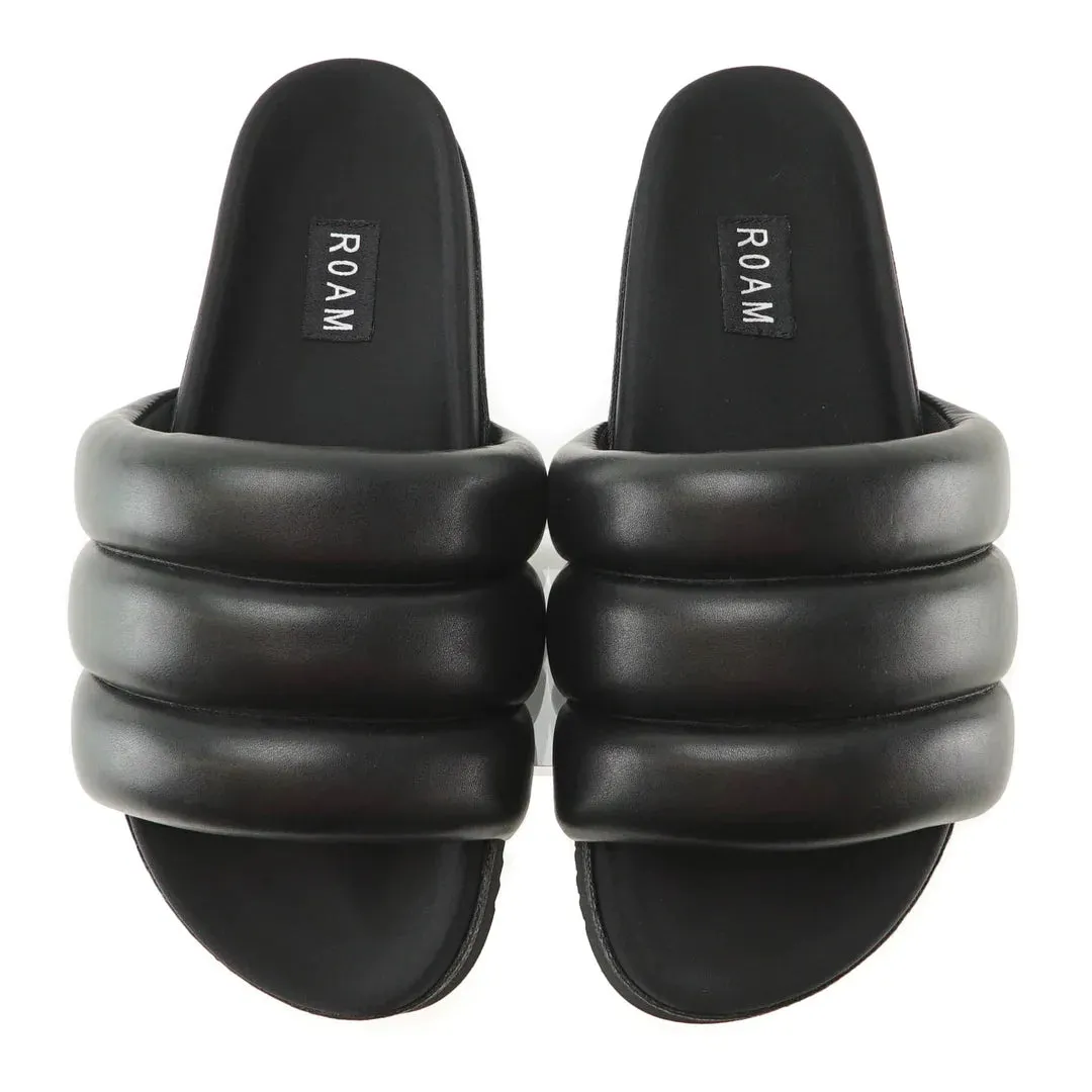 ROAM Puffy Vegan Leather Sandals - Black