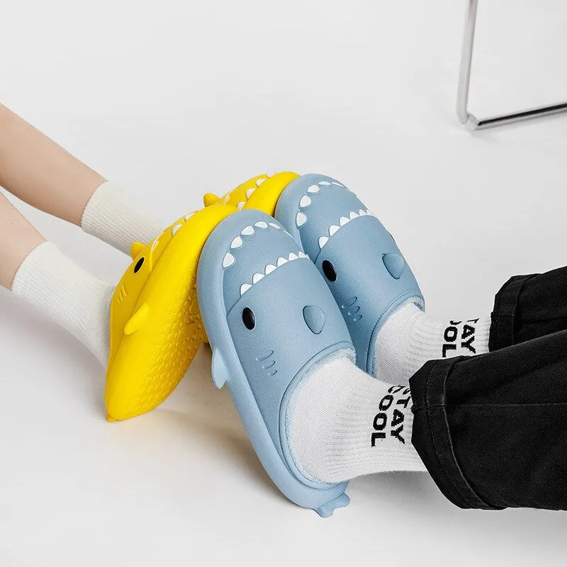Shark Waterproof Thick Sole Plush Sandals