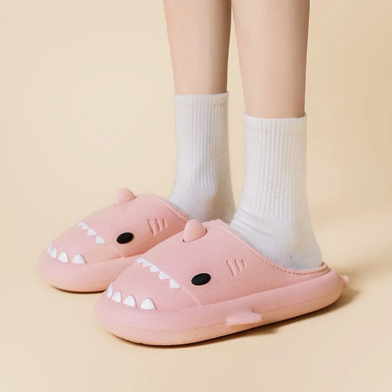 Shark Waterproof Thick Sole Plush Sandals