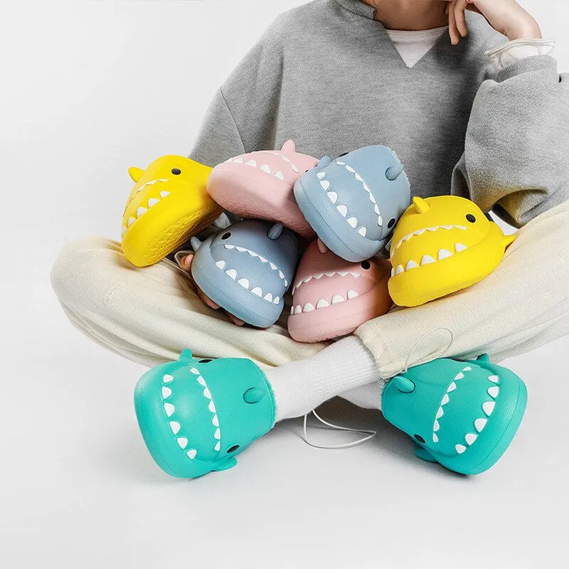 Shark Waterproof Thick Sole Plush Sandals