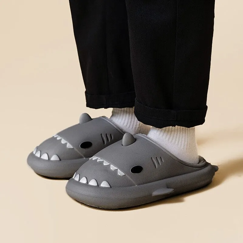 Shark Waterproof Thick Sole Plush Sandals