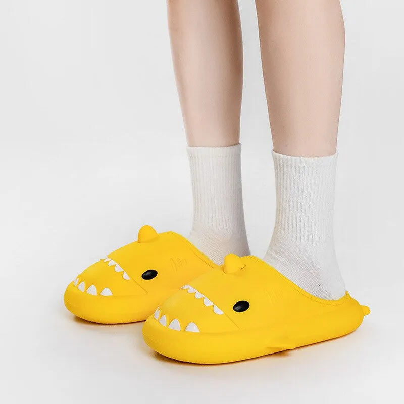 Shark Waterproof Thick Sole Plush Sandals