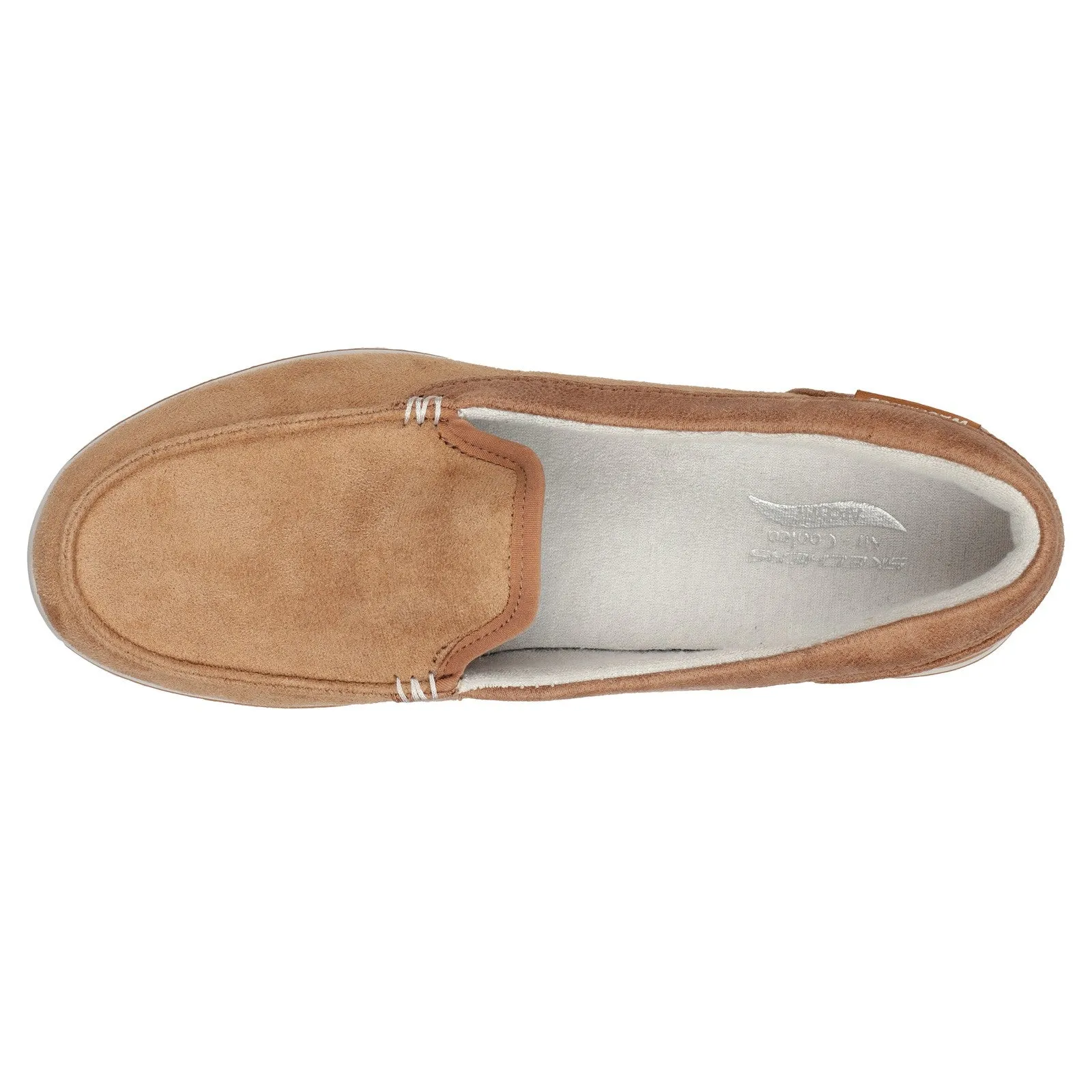 Skechers Go Walk Arch Fit Lounge Cirrus Brown Slip On Rounded Toe Suede Loafers
