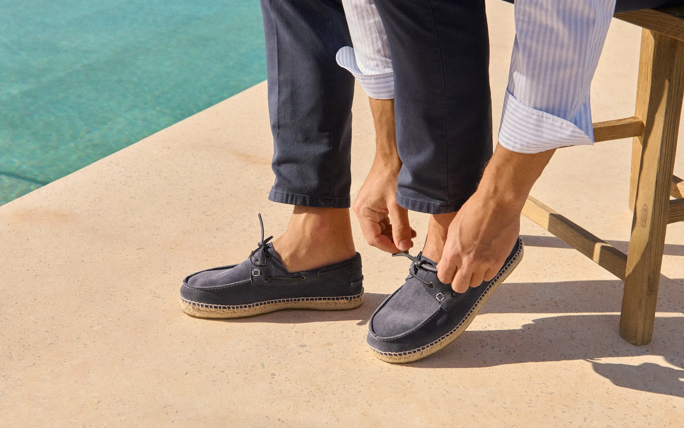 Suede Boat-Shoes Espadrilles - K15K0 - Hamptons Patriot Blue