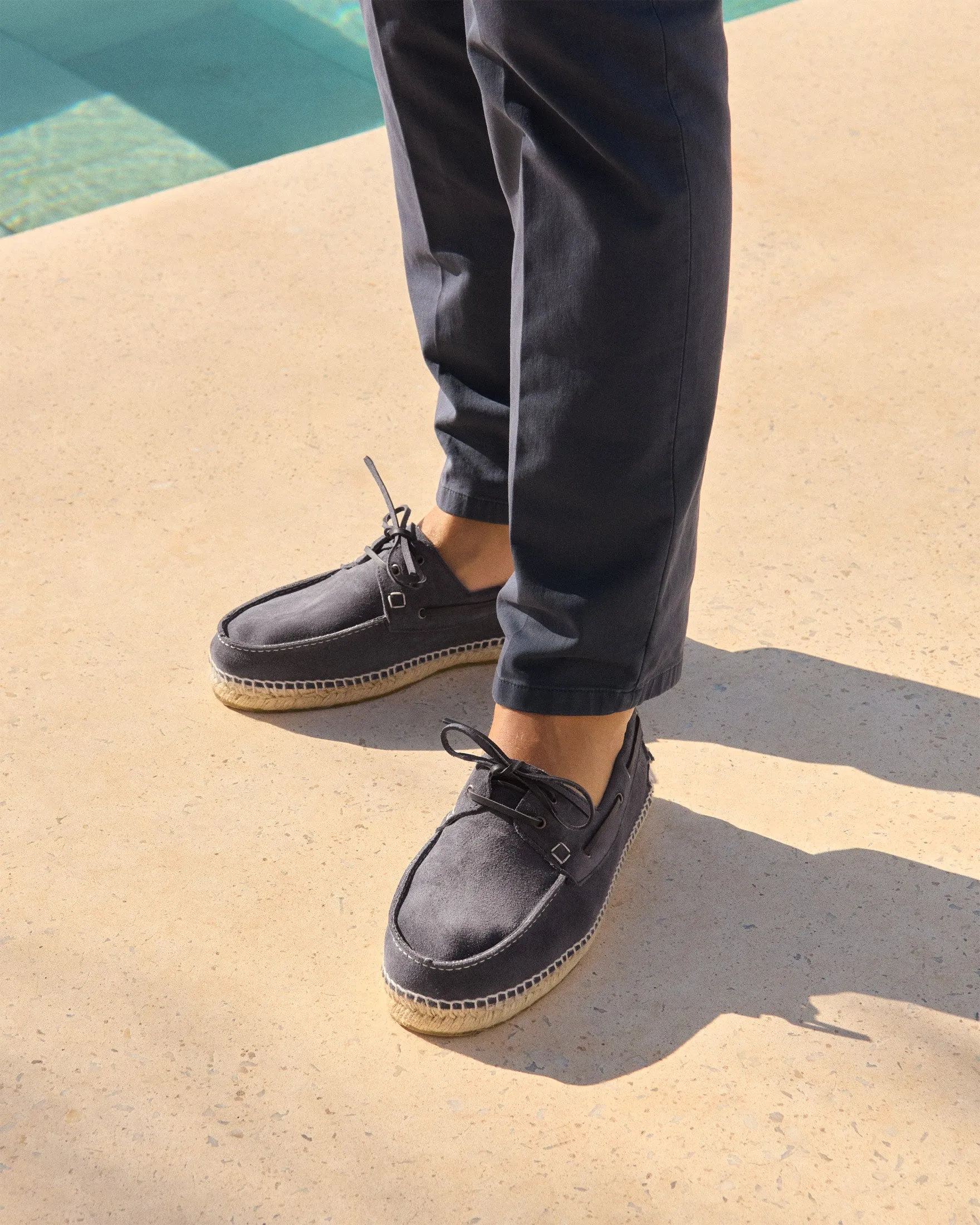 Suede Boat-Shoes Espadrilles - K15K0 - Hamptons Patriot Blue
