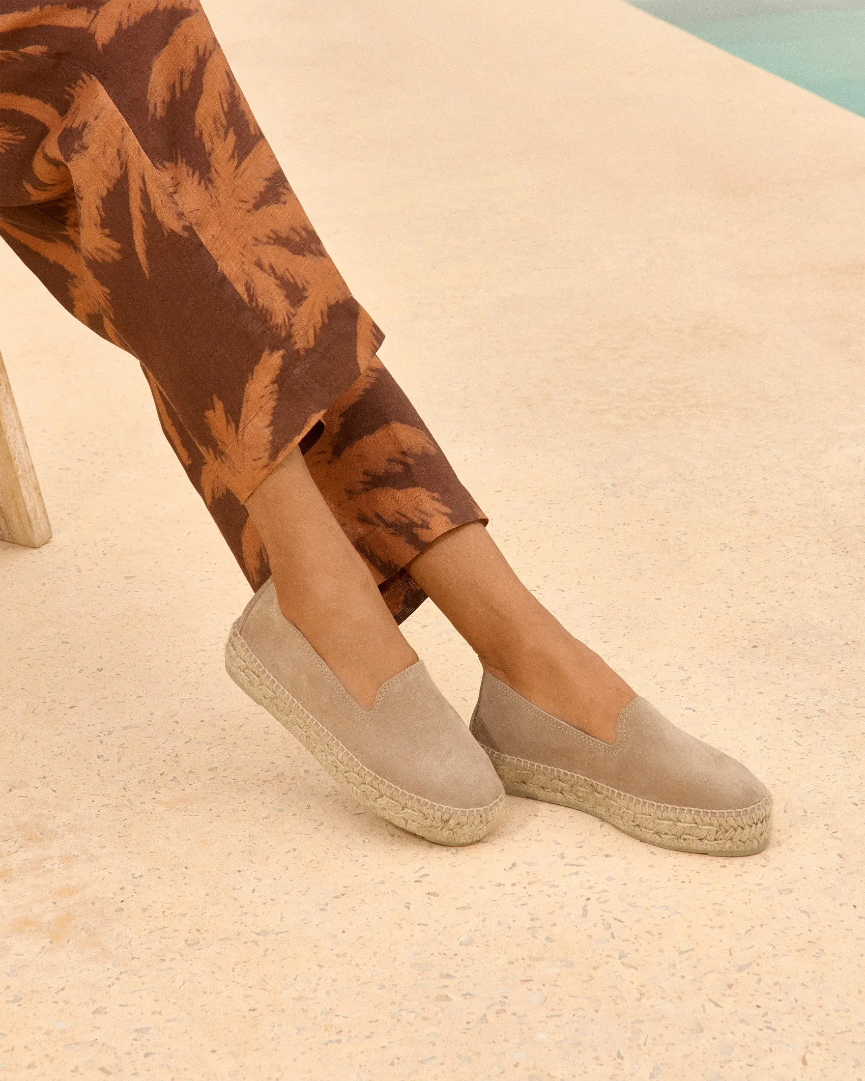 Suede Double Sole Espadrilles - W19D0 - Hamptons Vintage Taupe