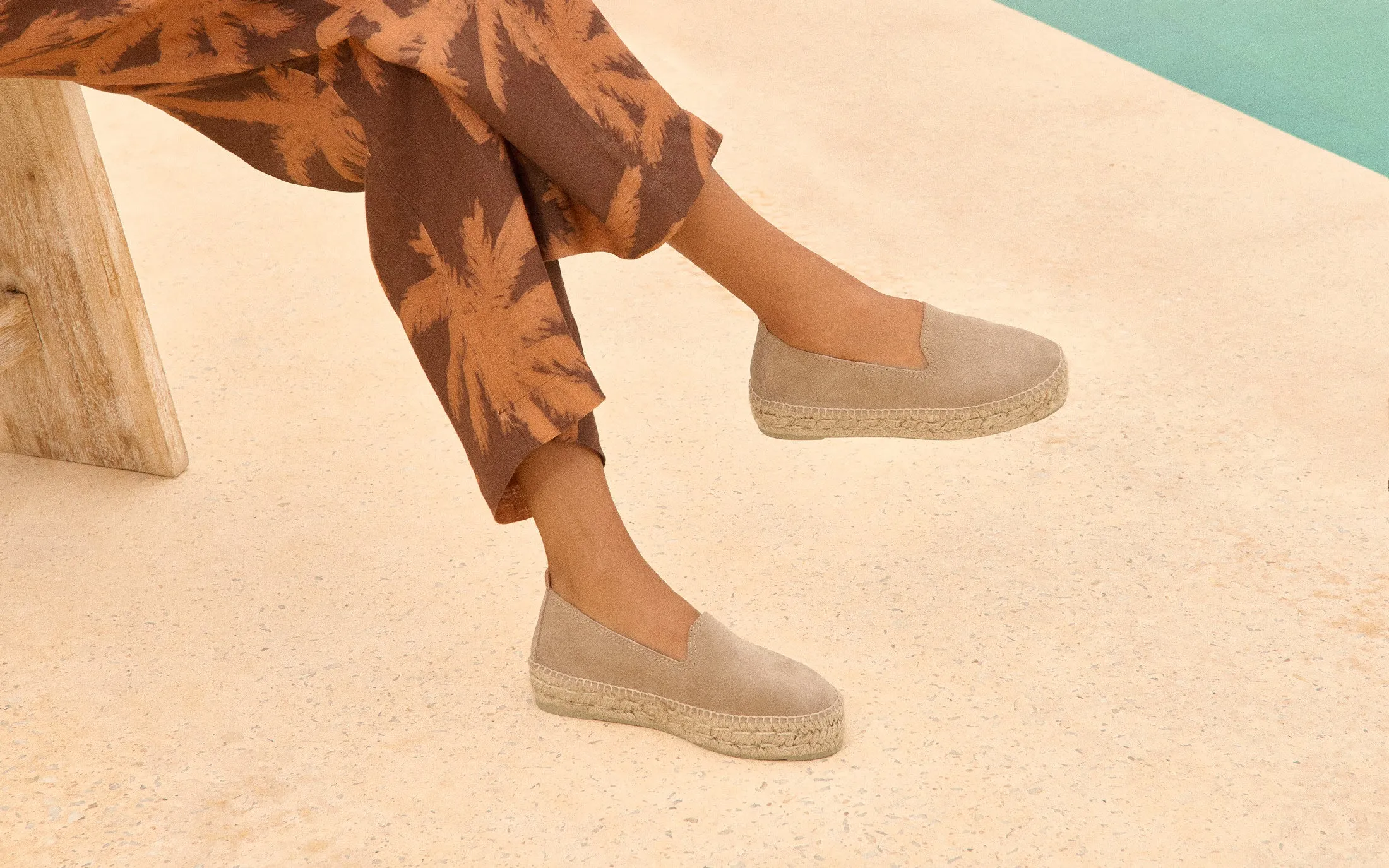 Suede Double Sole Espadrilles - W19D0 - Hamptons Vintage Taupe