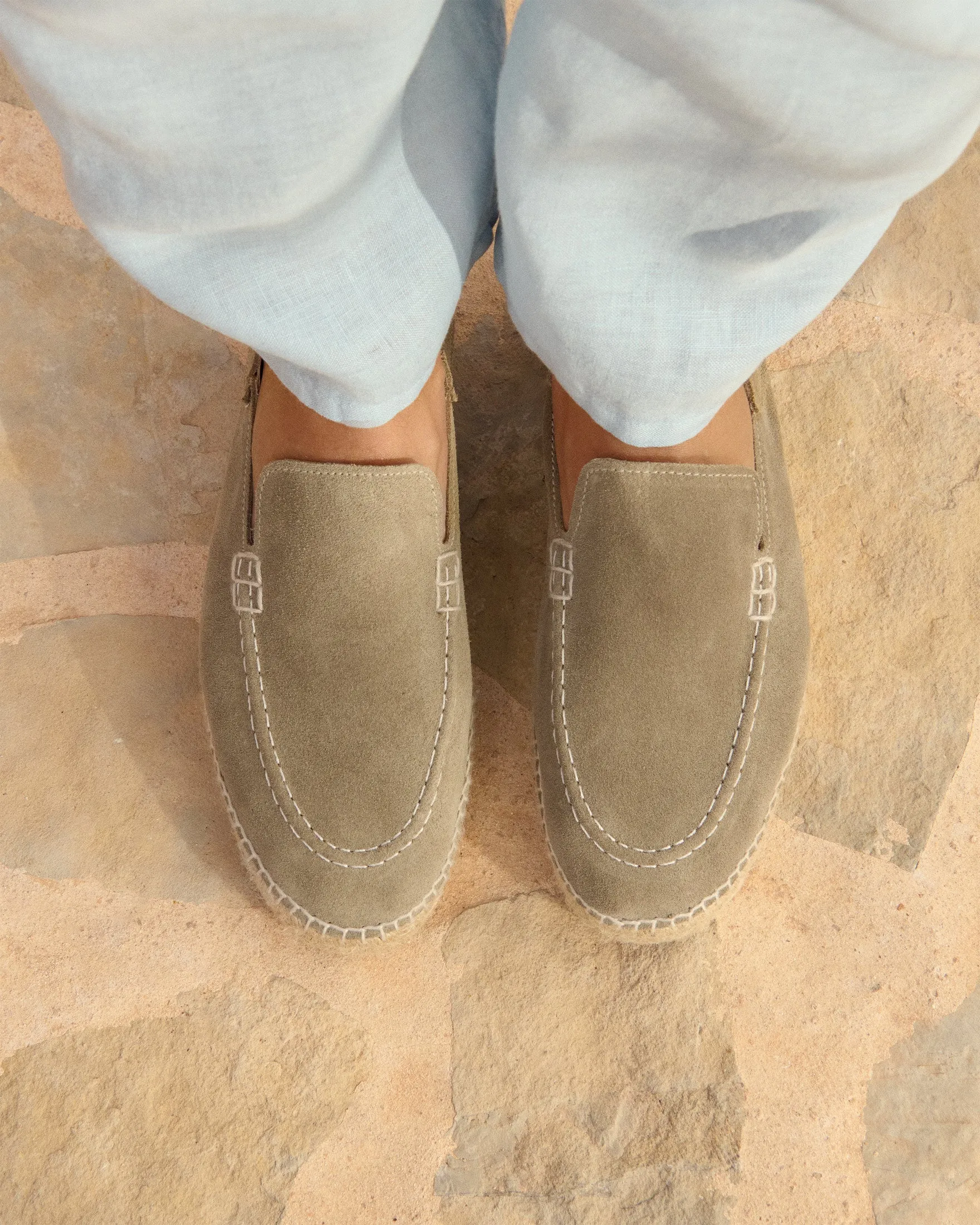 Suede Traveler Loafers Espadrilles - R44LT - Hamptons Forest