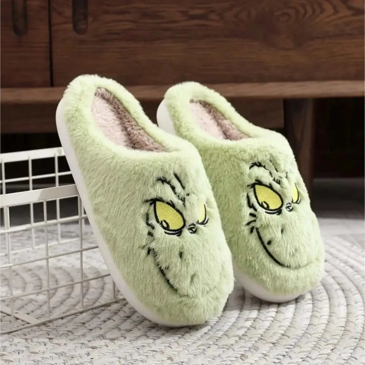 The Grinch Fuzzy Slide Slippers