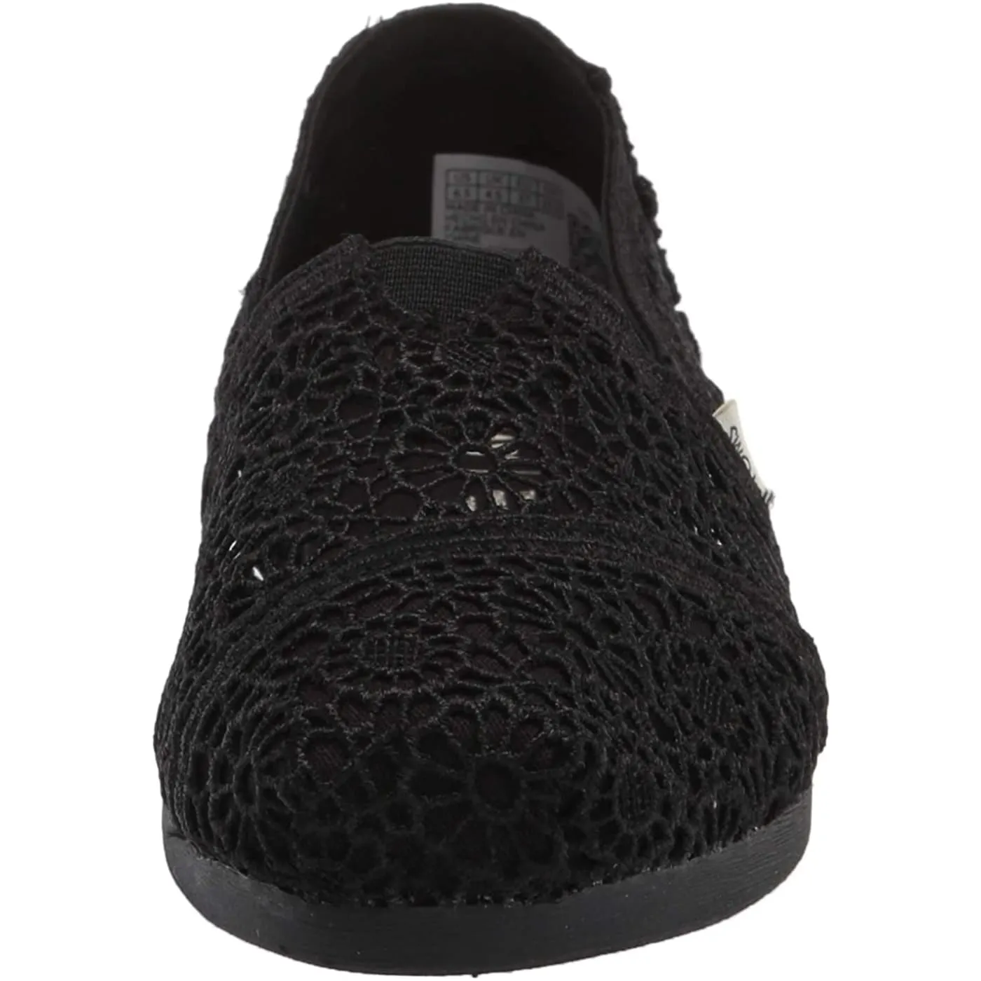 Toms Black Crochet Alpargata Womens Espadrilles Slipons Shoes