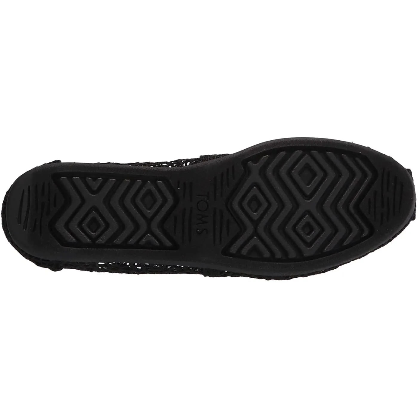 Toms Black Crochet Alpargata Womens Espadrilles Slipons Shoes