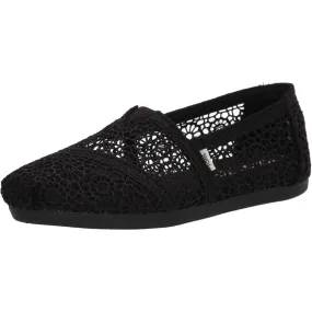 Toms Black Crochet Alpargata Womens Espadrilles Slipons Shoes
