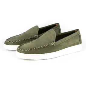 Ukusala : Men's Leather Moccasin in Olive Nubuck