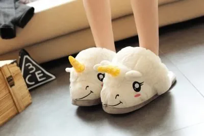 Unicorn Plush Slippers (FreeSize)