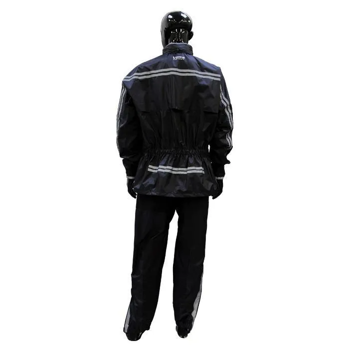 Voss V2 Storm System Raingear Black Silver Reflective