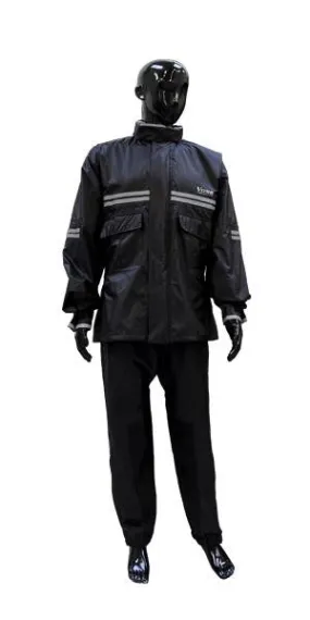 Voss V2 Storm System Raingear Black Silver Reflective