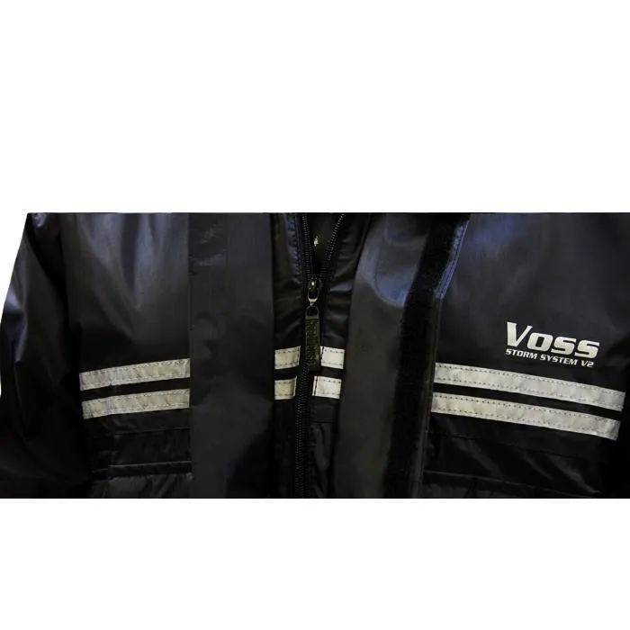 Voss V2 Storm System Raingear Black Silver Reflective