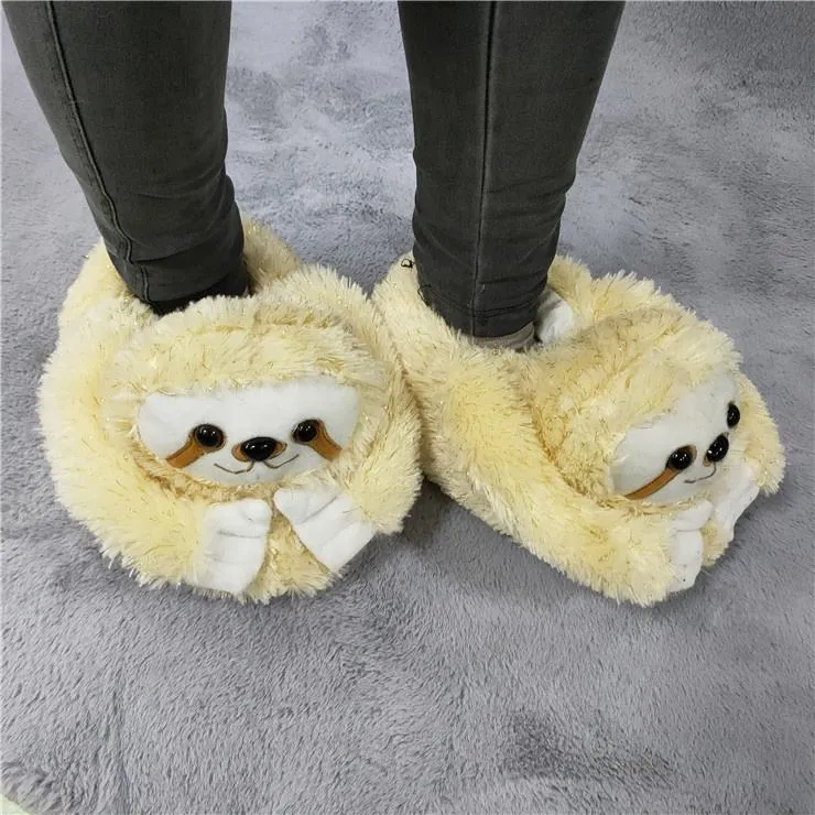 Winter Warm Cartoon Sloth Slippers