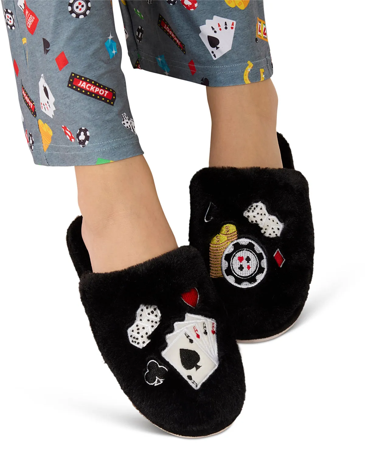 Women's Casino Plush Memory Foam Slippers
