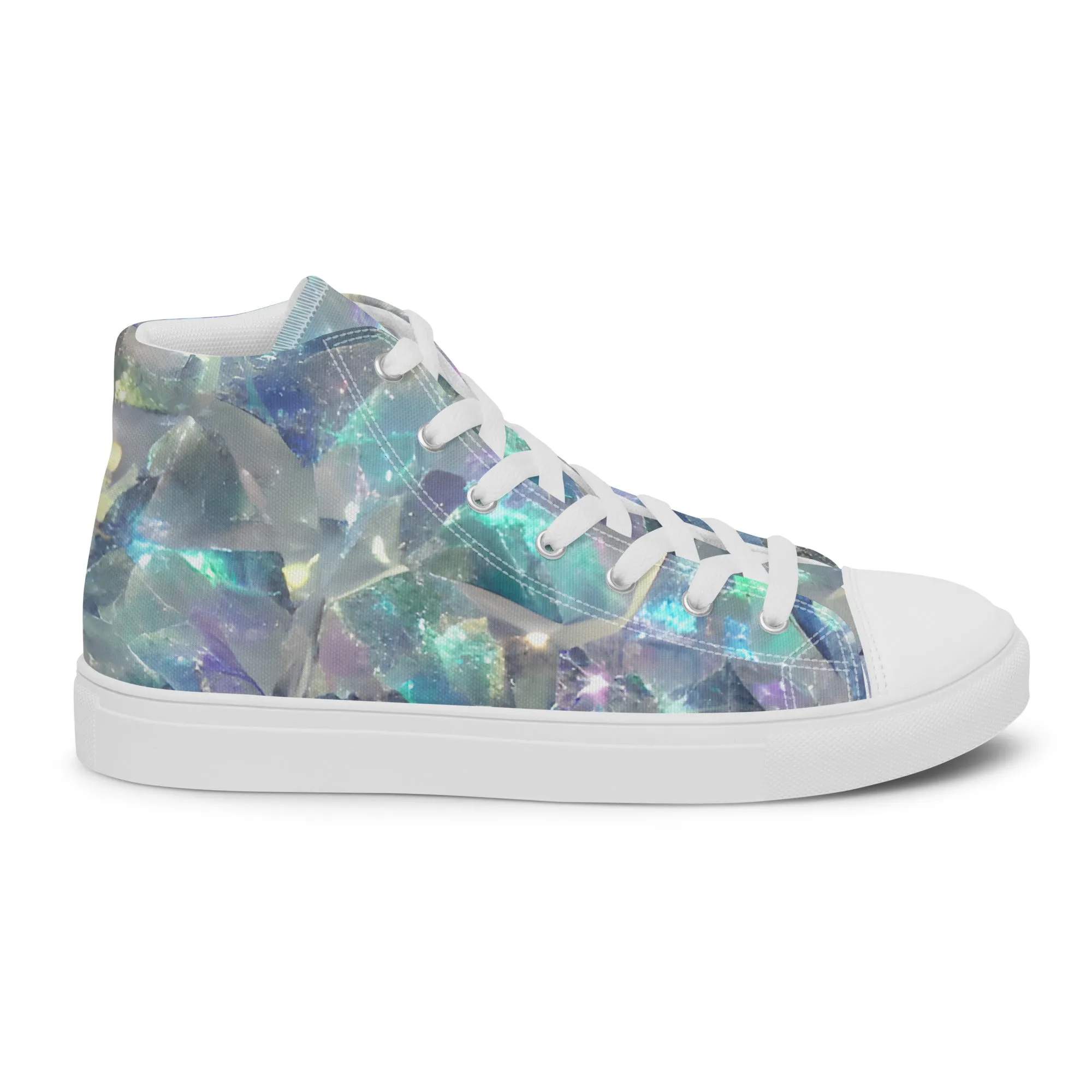 Women’s Crystal Print high top canvas shoes, Women's High Top Sneakers