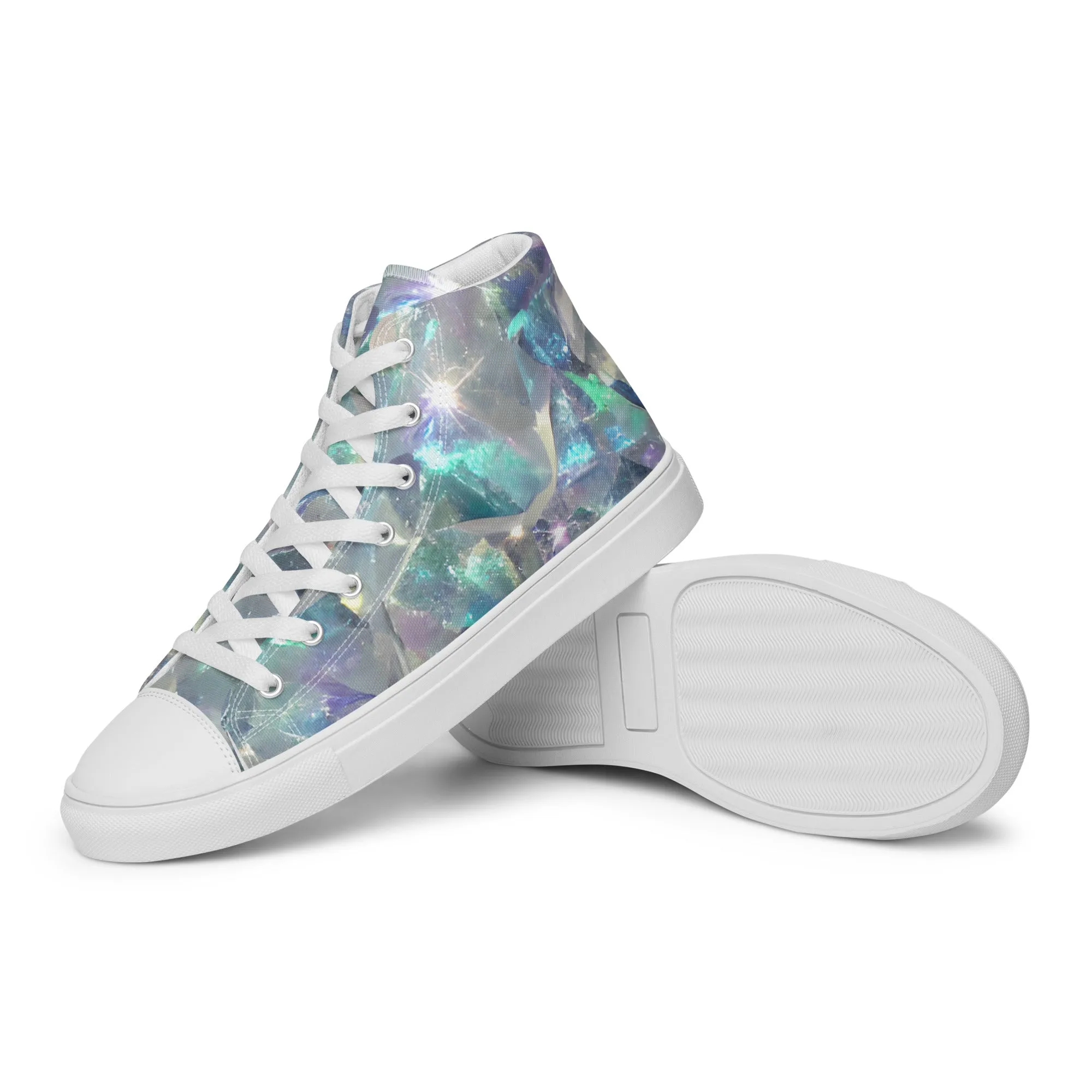 Women’s Crystal Print high top canvas shoes, Women's High Top Sneakers