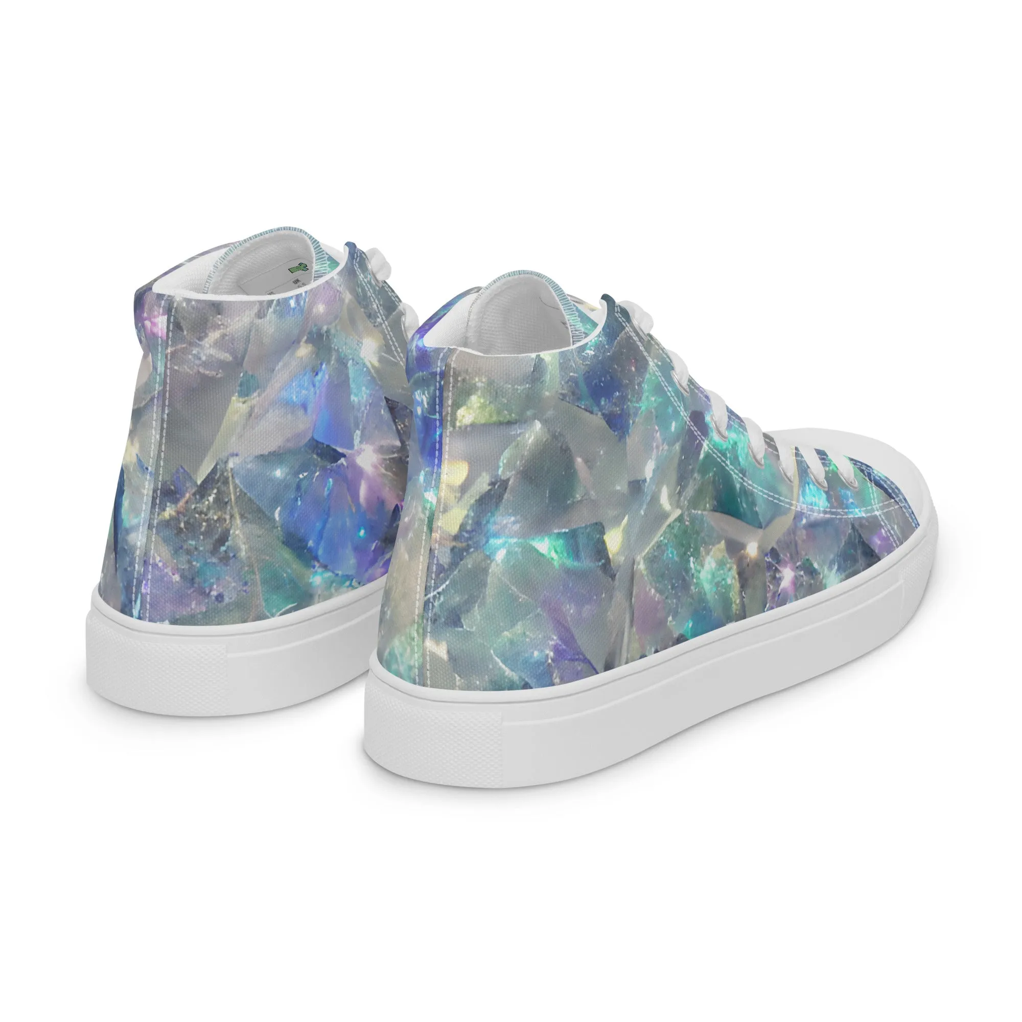 Women’s Crystal Print high top canvas shoes, Women's High Top Sneakers