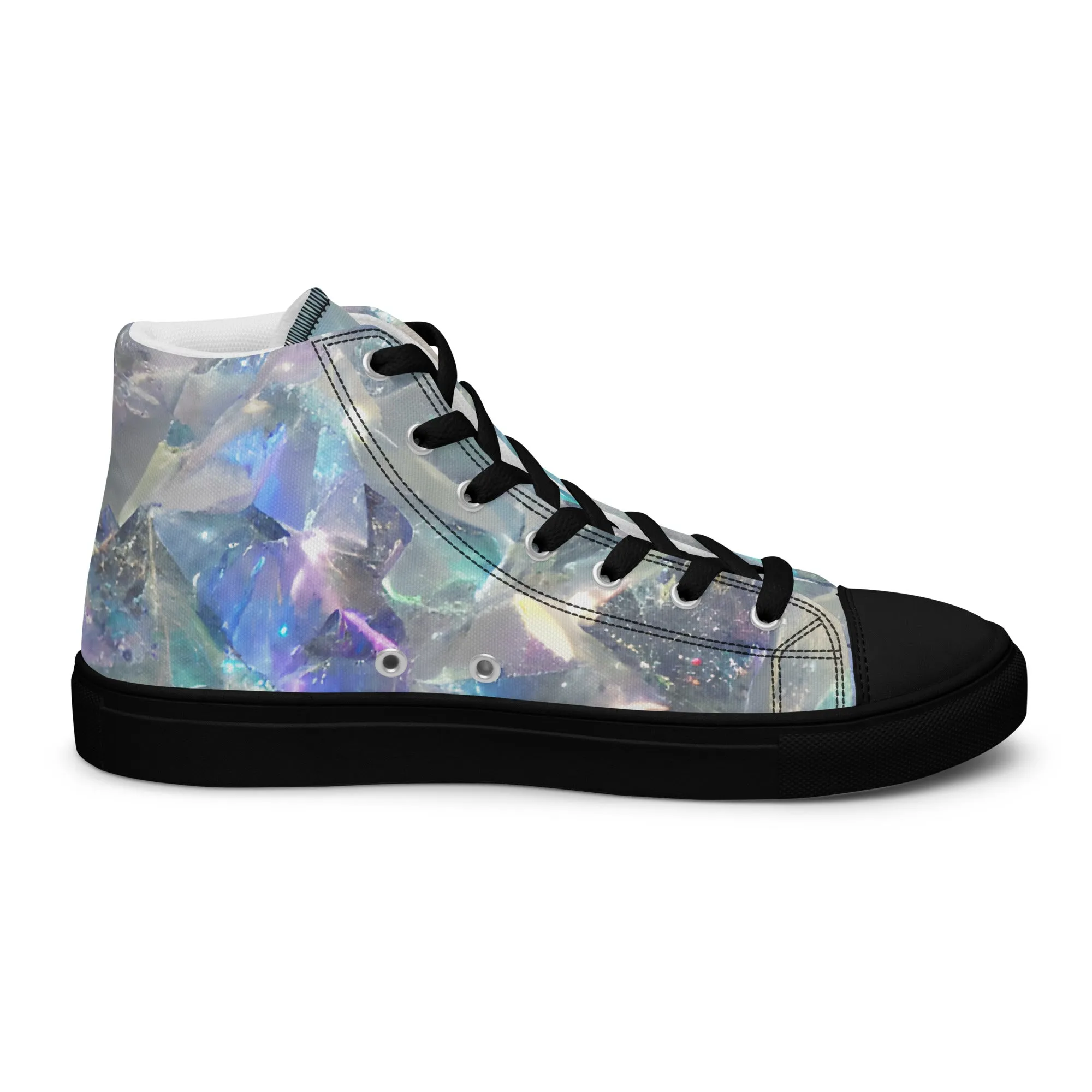 Women’s Crystal Print high top canvas shoes, Women's High Top Sneakers