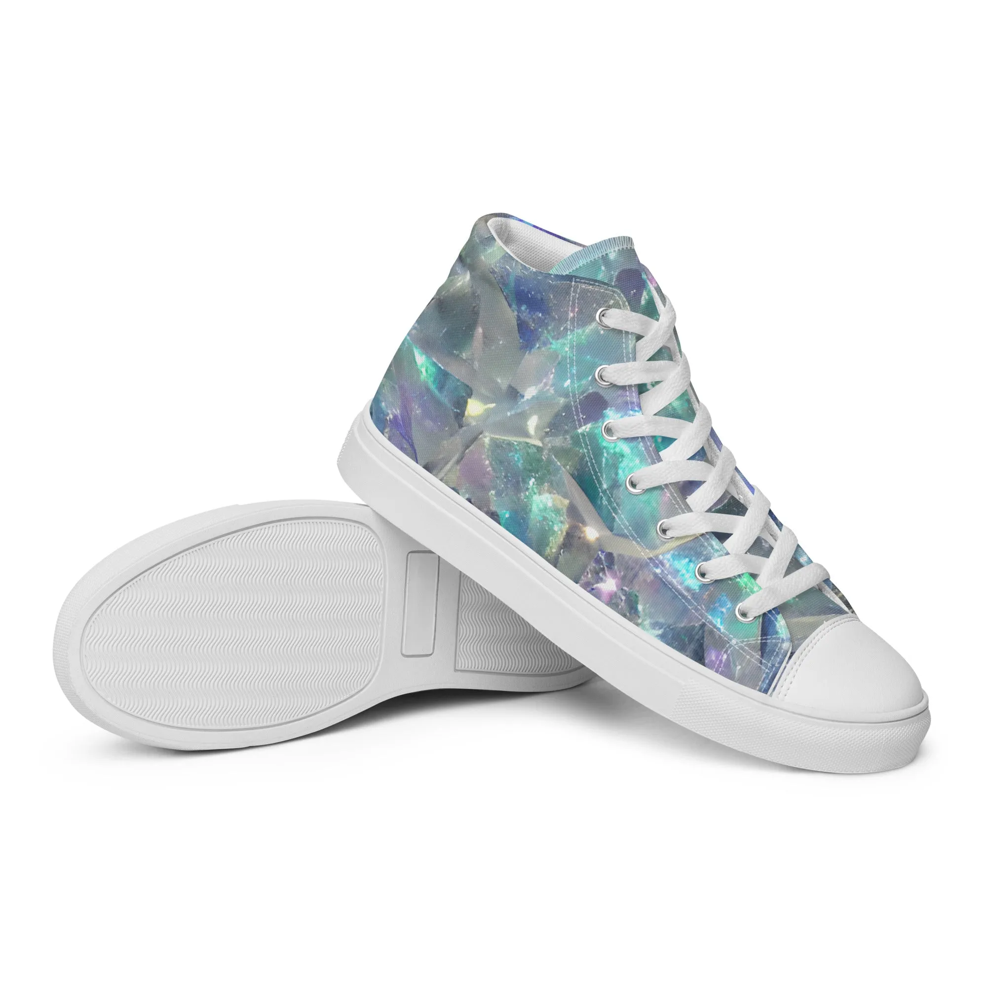 Women’s Crystal Print high top canvas shoes, Women's High Top Sneakers
