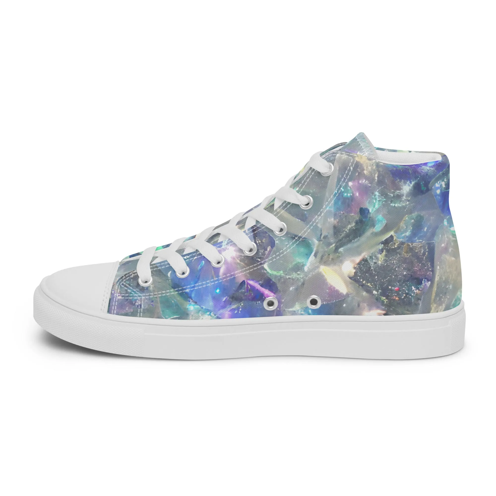 Women’s Crystal Print high top canvas shoes, Women's High Top Sneakers