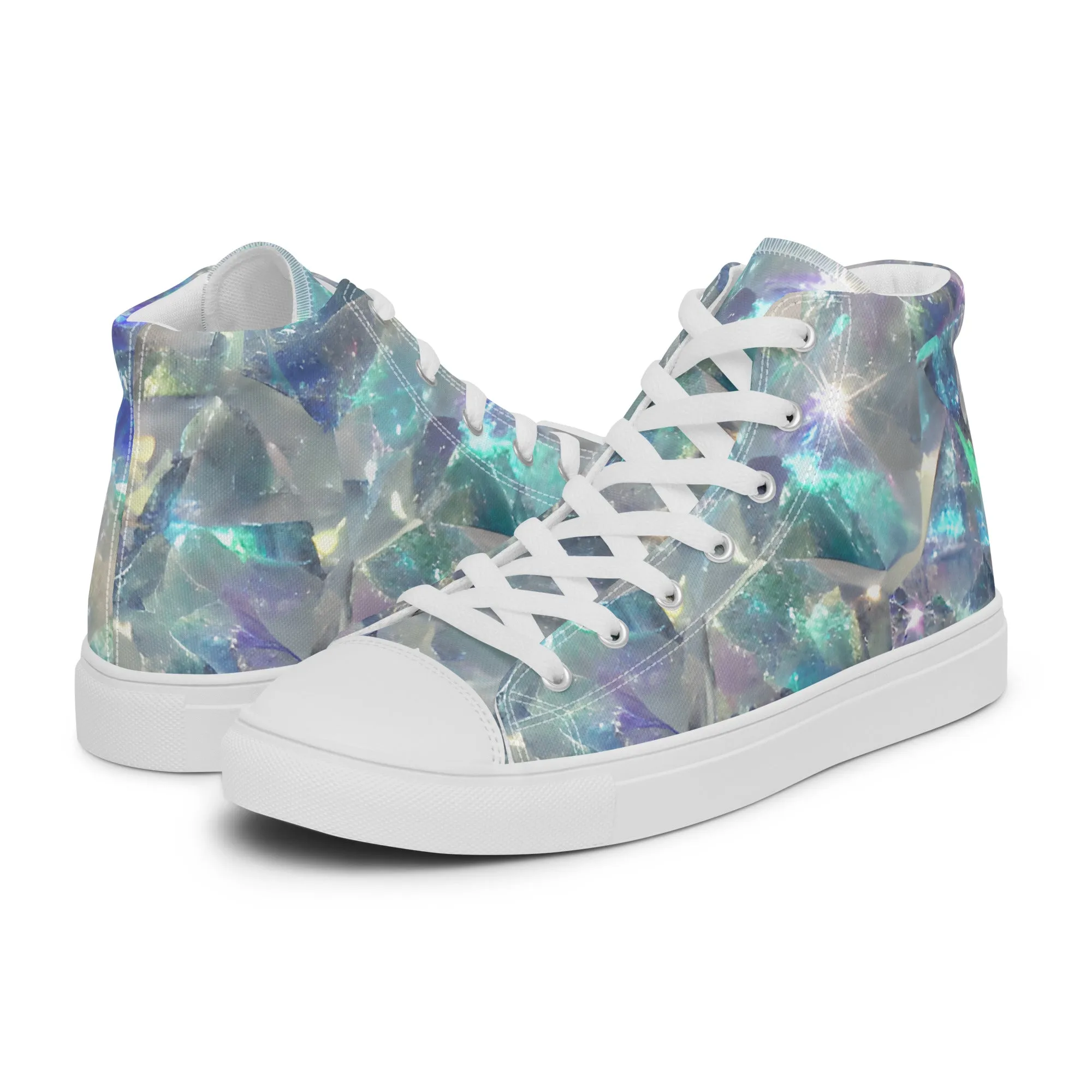Women’s Crystal Print high top canvas shoes, Women's High Top Sneakers
