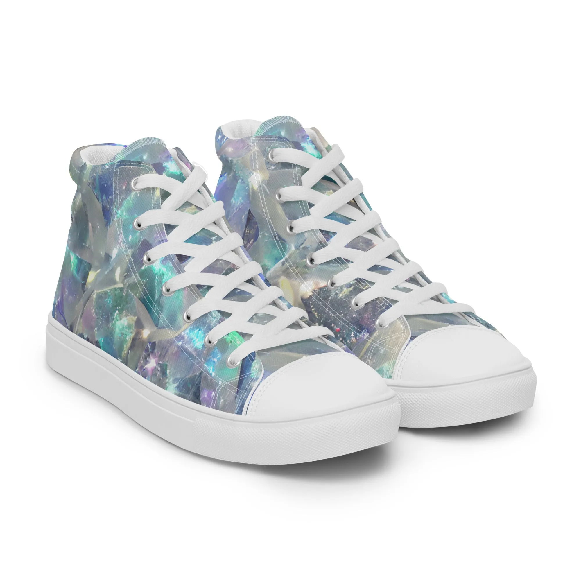 Women’s Crystal Print high top canvas shoes, Women's High Top Sneakers