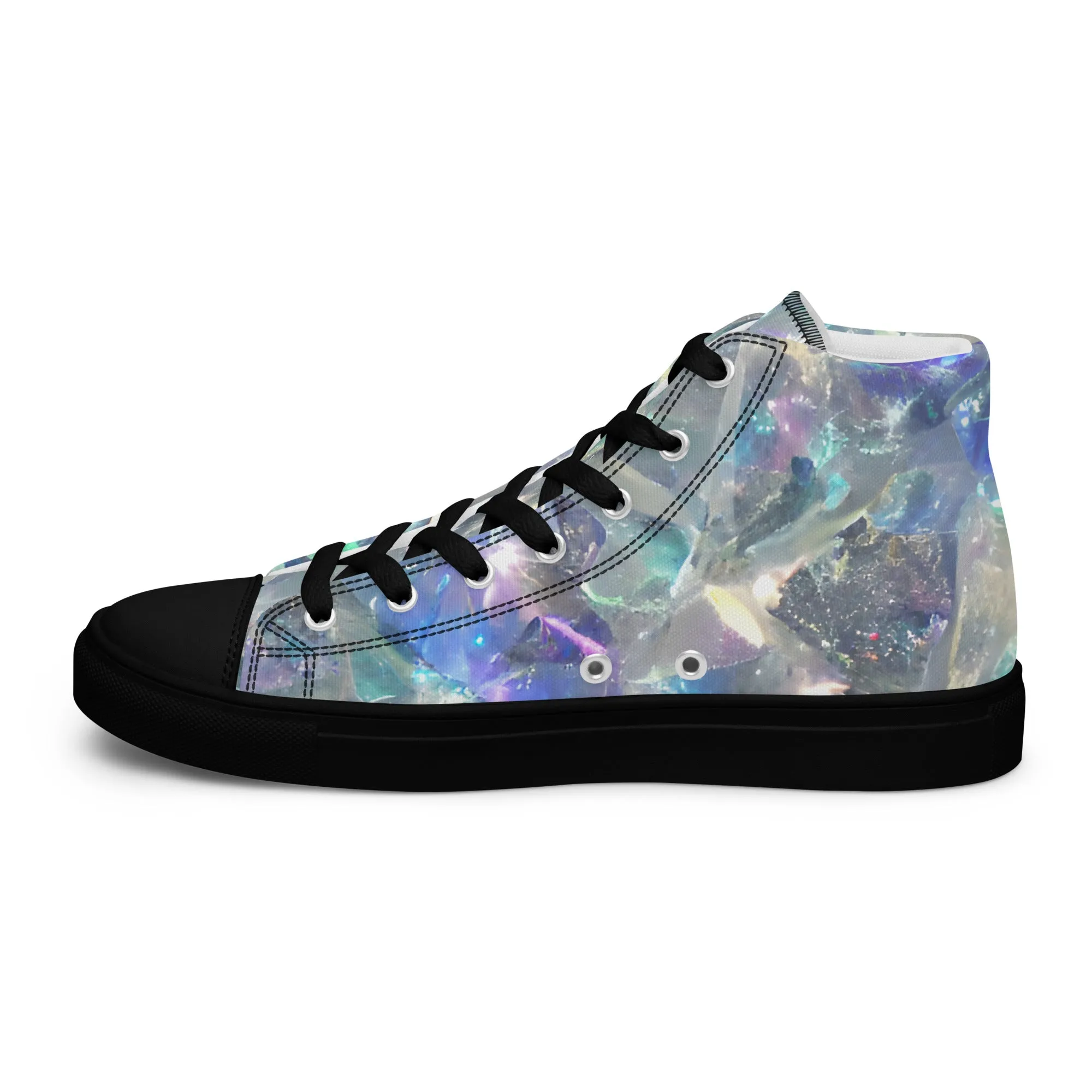 Women’s Crystal Print high top canvas shoes, Women's High Top Sneakers