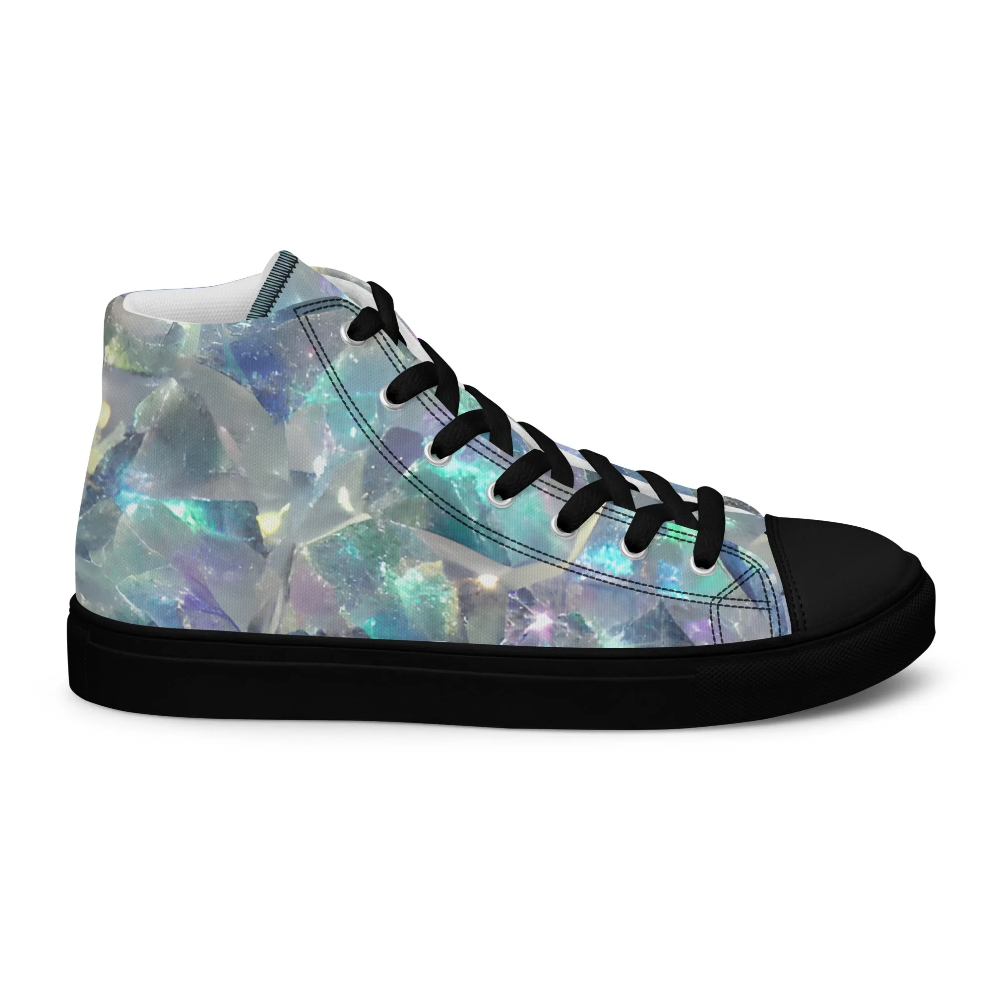 Women’s Crystal Print high top canvas shoes, Women's High Top Sneakers