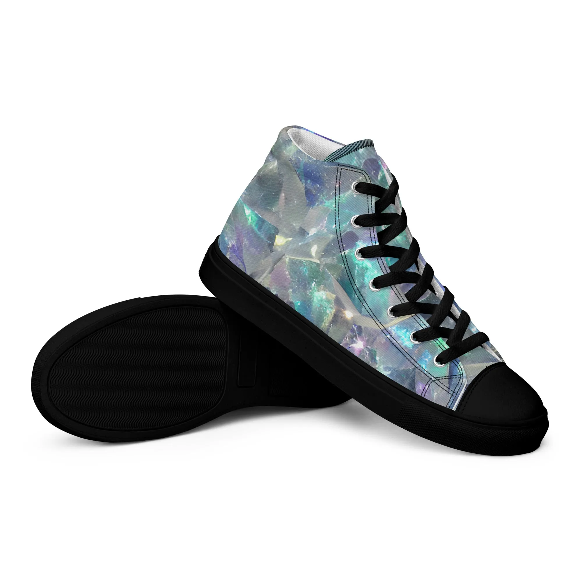 Women’s Crystal Print high top canvas shoes, Women's High Top Sneakers