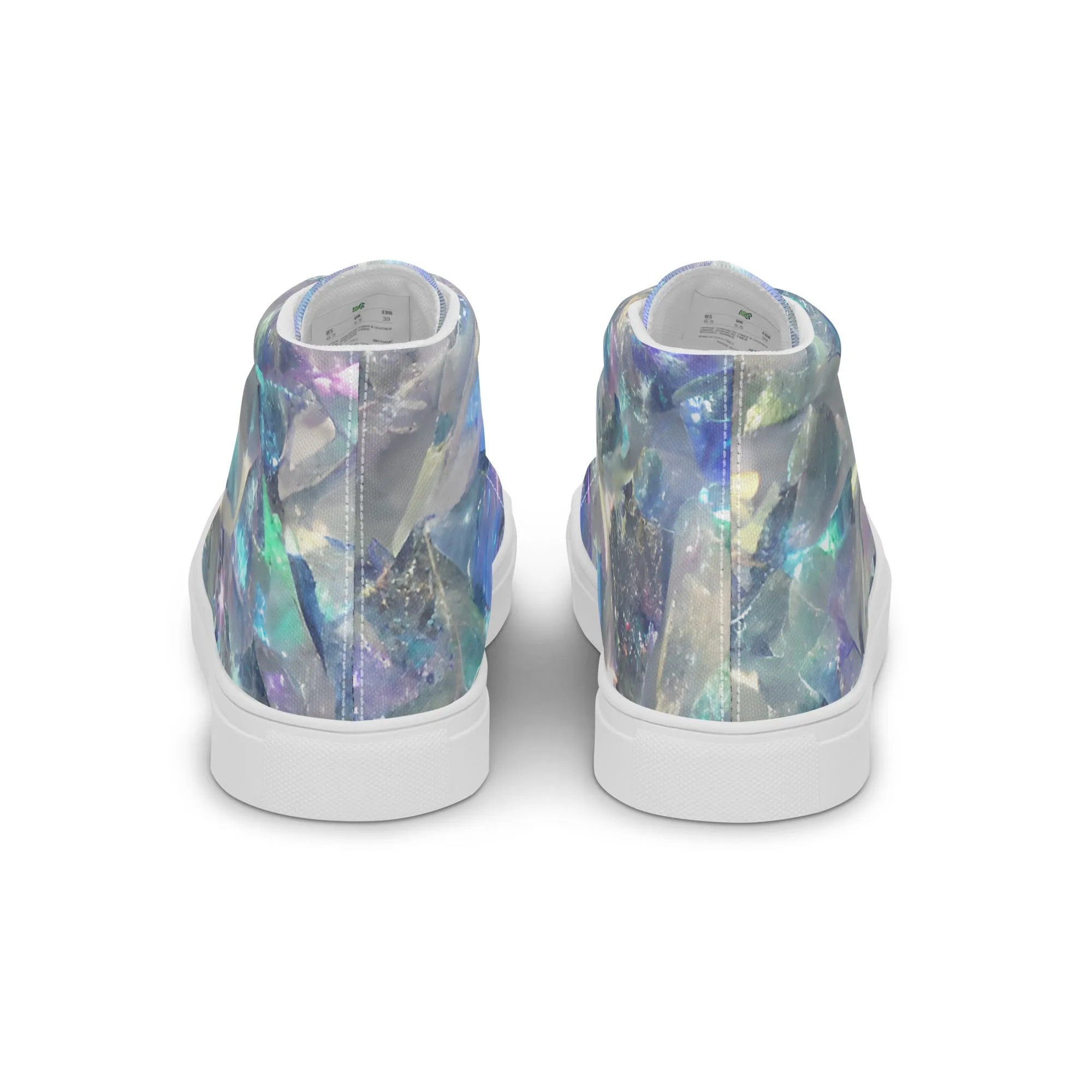 Women’s Crystal Print high top canvas shoes, Women's High Top Sneakers