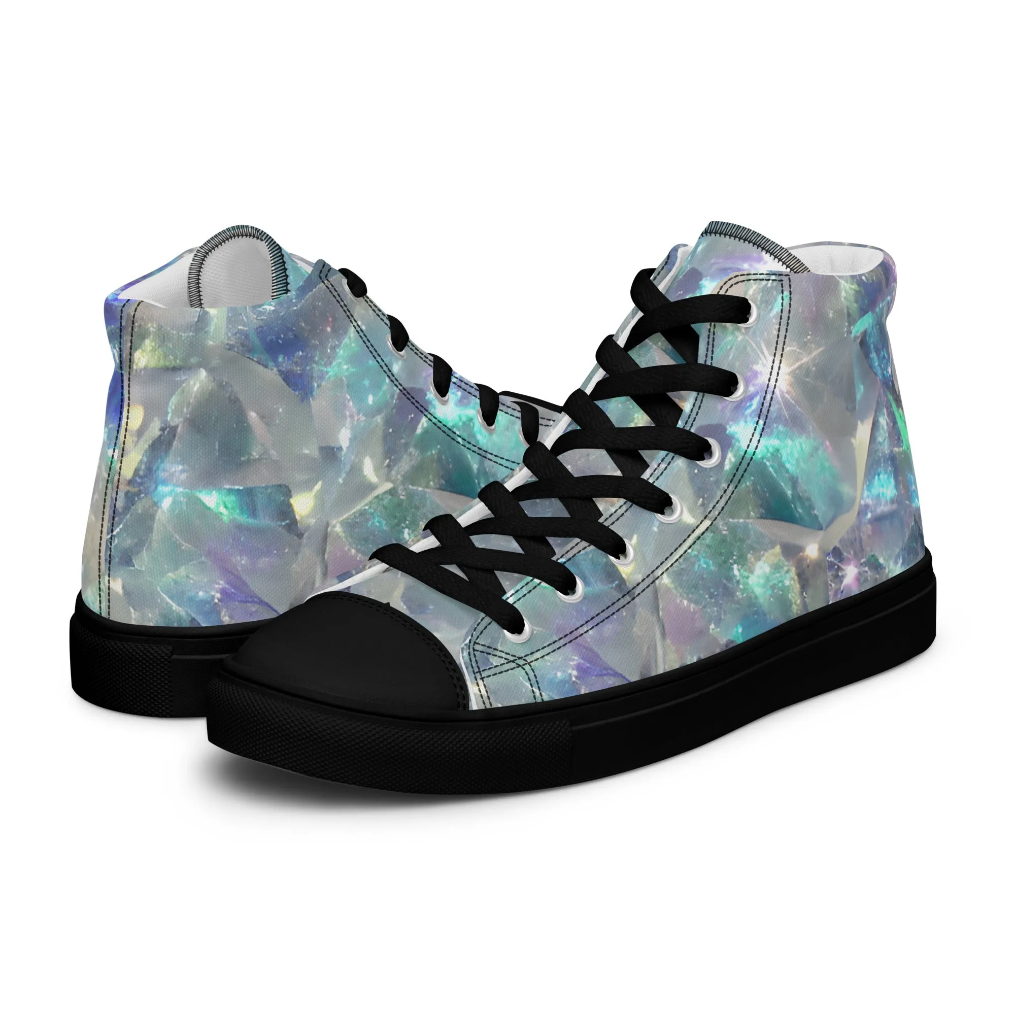 Women’s Crystal Print high top canvas shoes, Women's High Top Sneakers