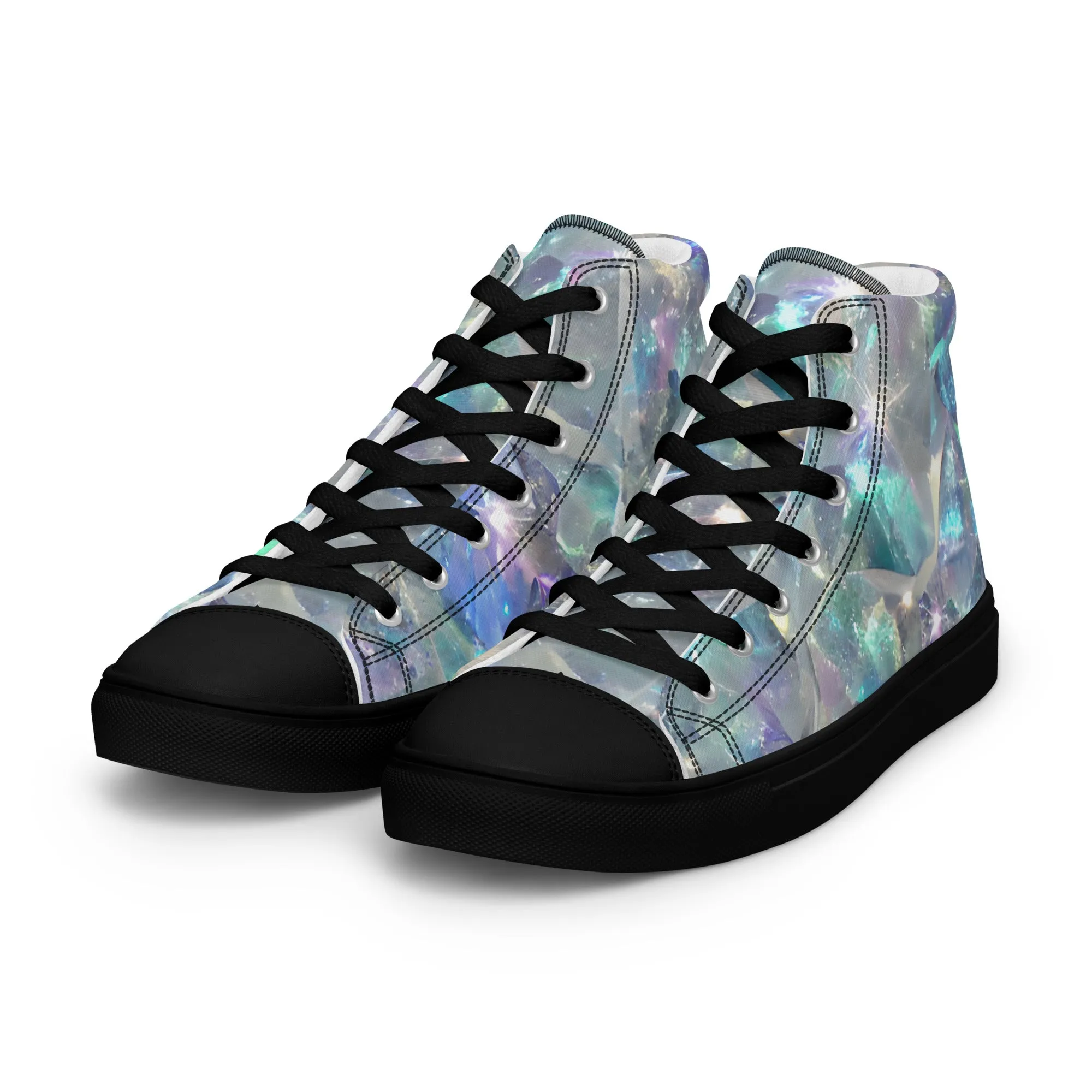 Women’s Crystal Print high top canvas shoes, Women's High Top Sneakers