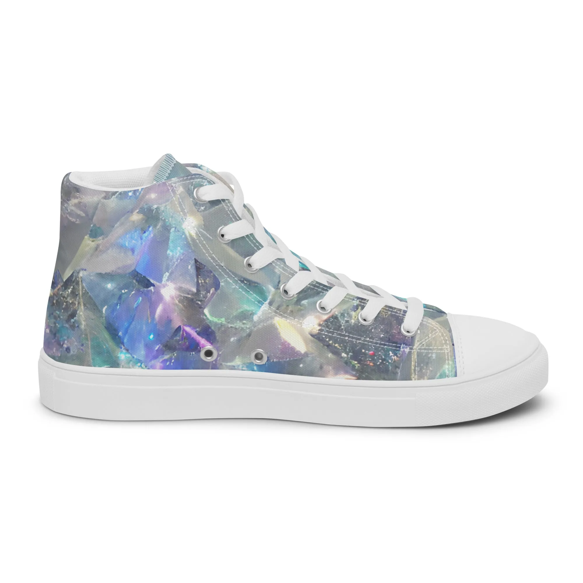 Women’s Crystal Print high top canvas shoes, Women's High Top Sneakers