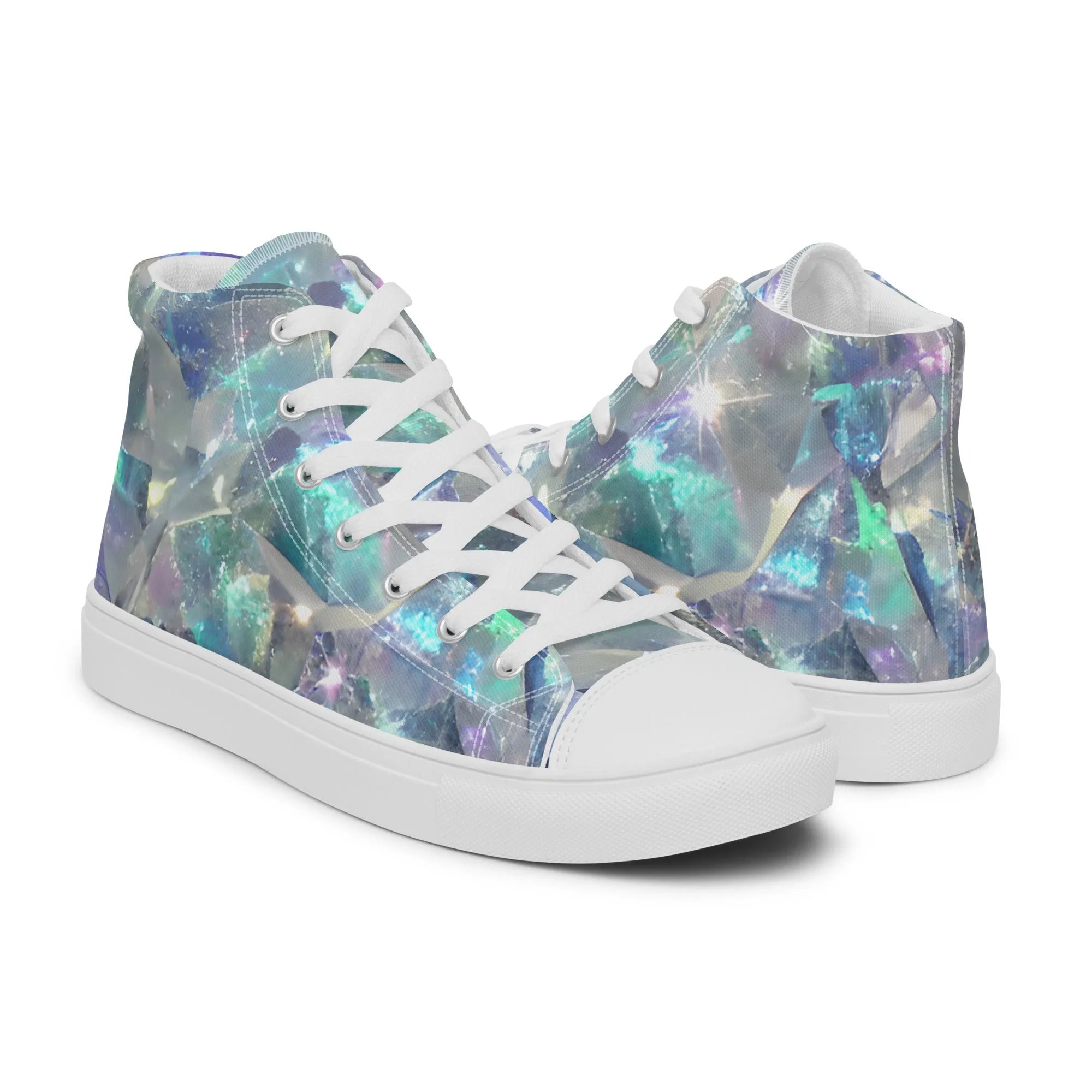 Women’s Crystal Print high top canvas shoes, Women's High Top Sneakers