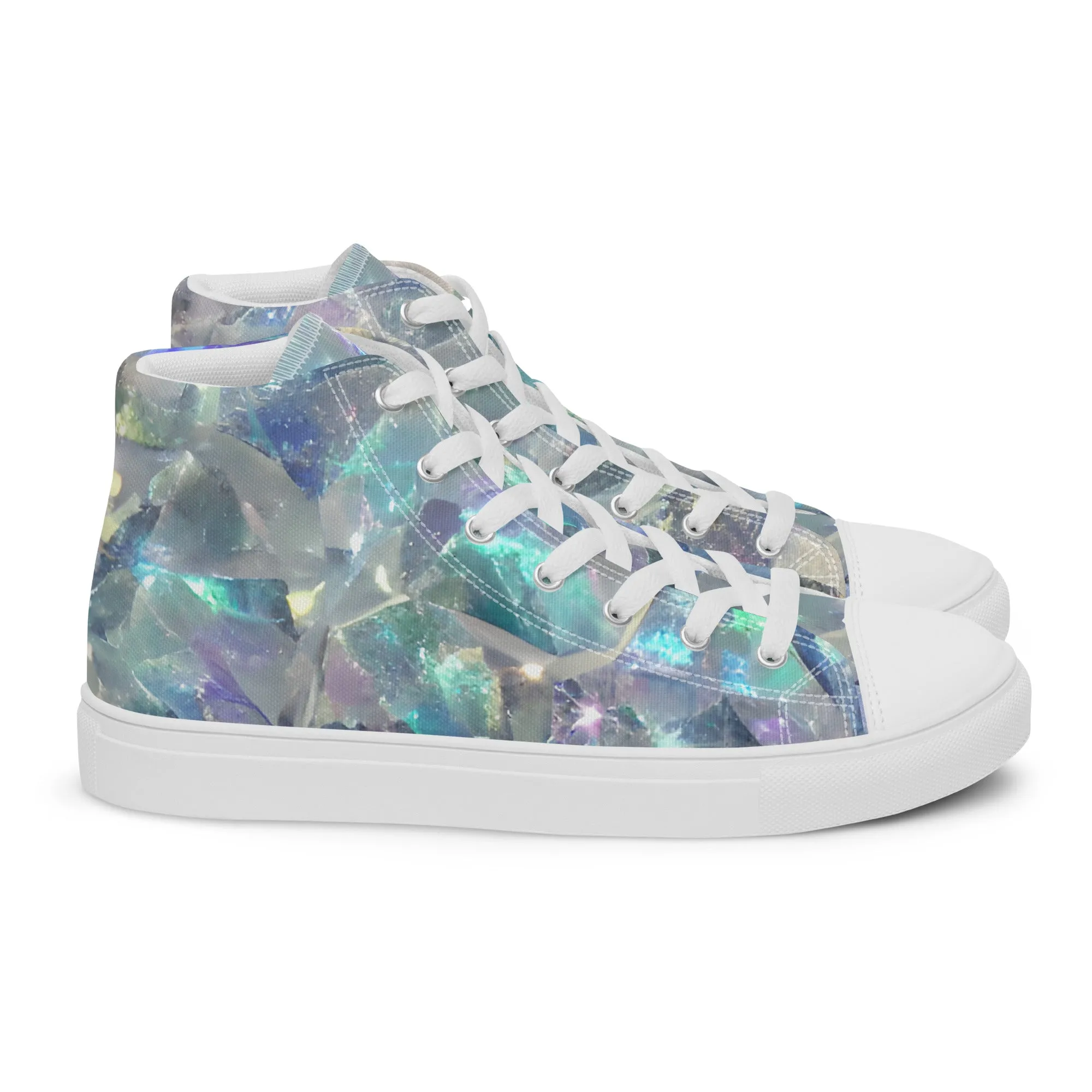 Women’s Crystal Print high top canvas shoes, Women's High Top Sneakers