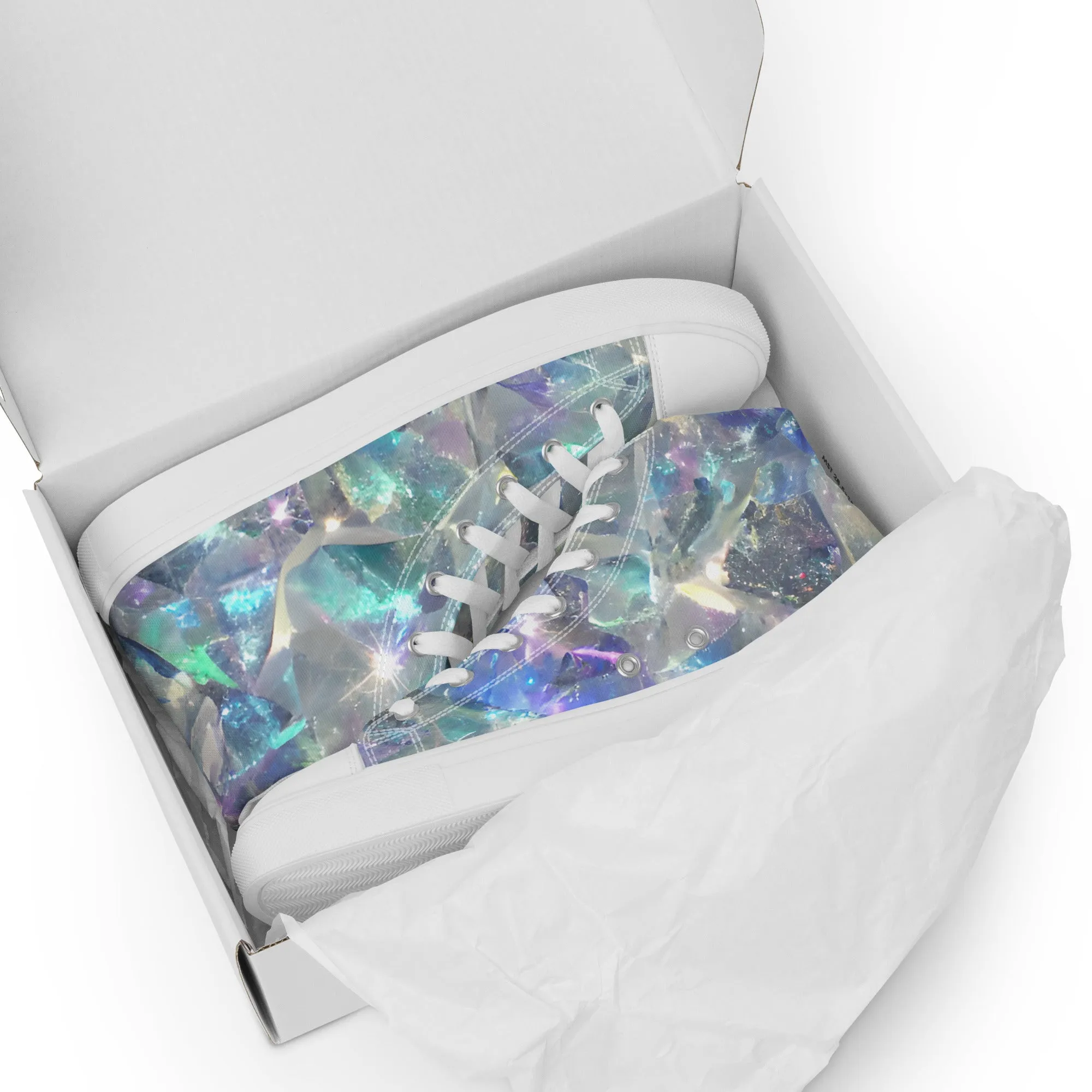 Women’s Crystal Print high top canvas shoes, Women's High Top Sneakers