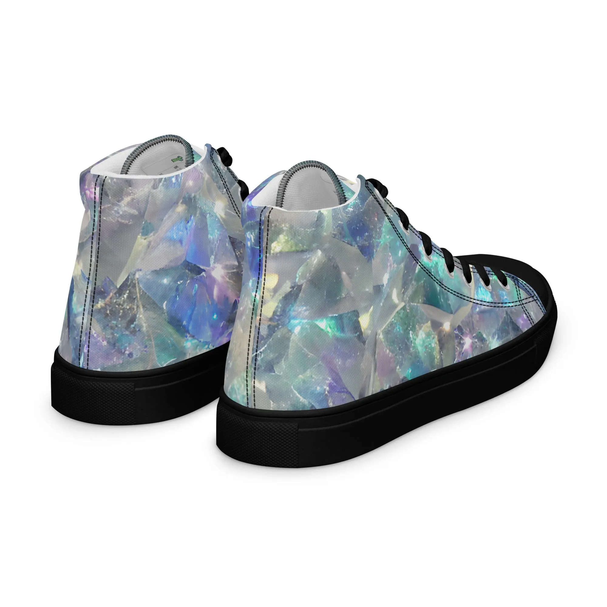 Women’s Crystal Print high top canvas shoes, Women's High Top Sneakers