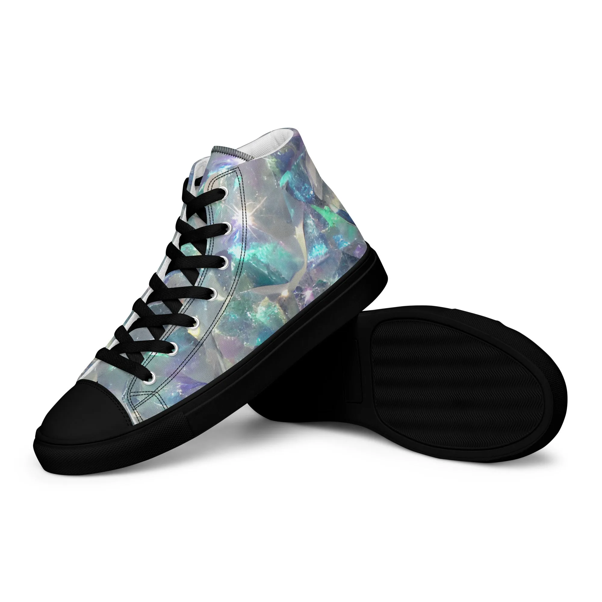 Women’s Crystal Print high top canvas shoes, Women's High Top Sneakers