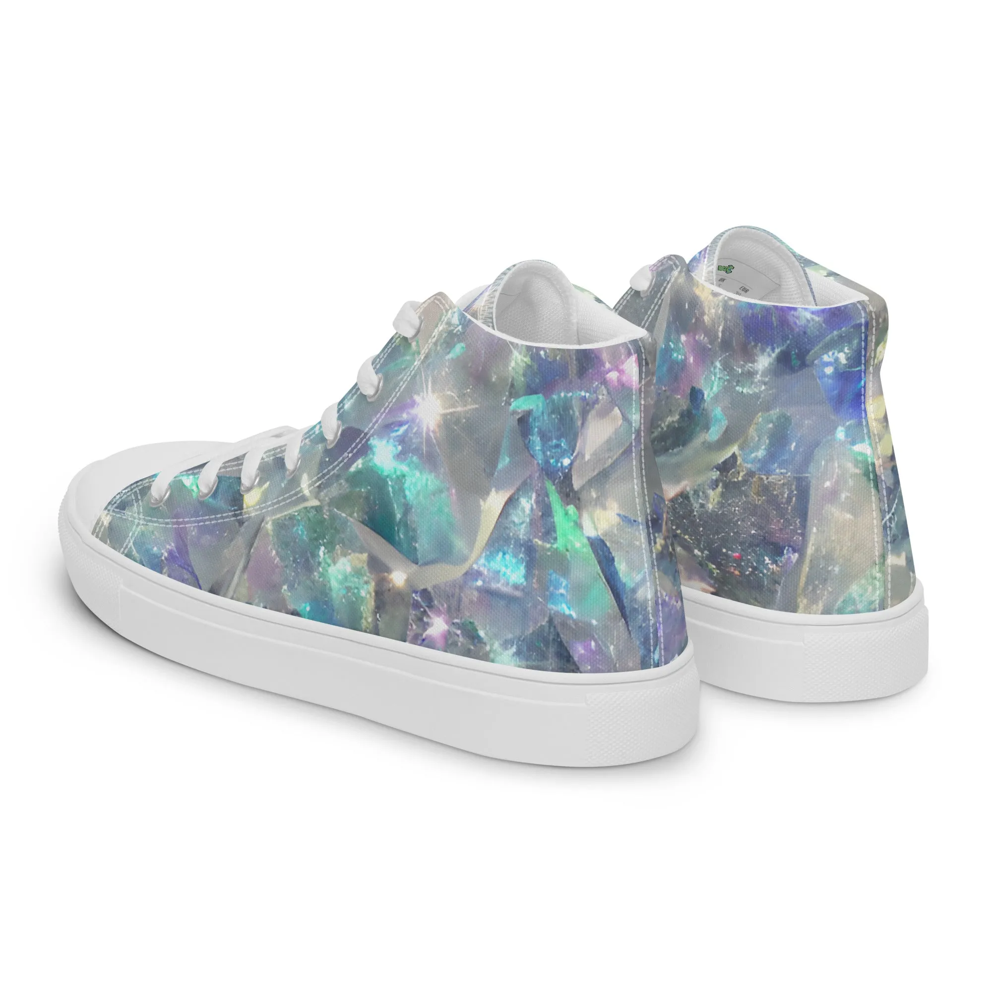 Women’s Crystal Print high top canvas shoes, Women's High Top Sneakers