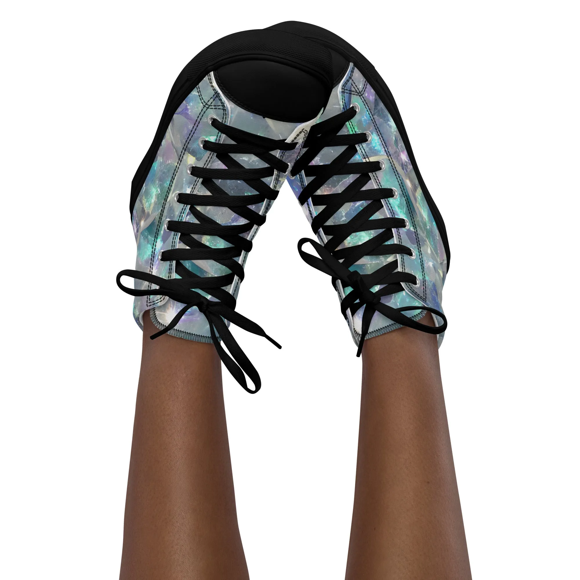 Women’s Crystal Print high top canvas shoes, Women's High Top Sneakers