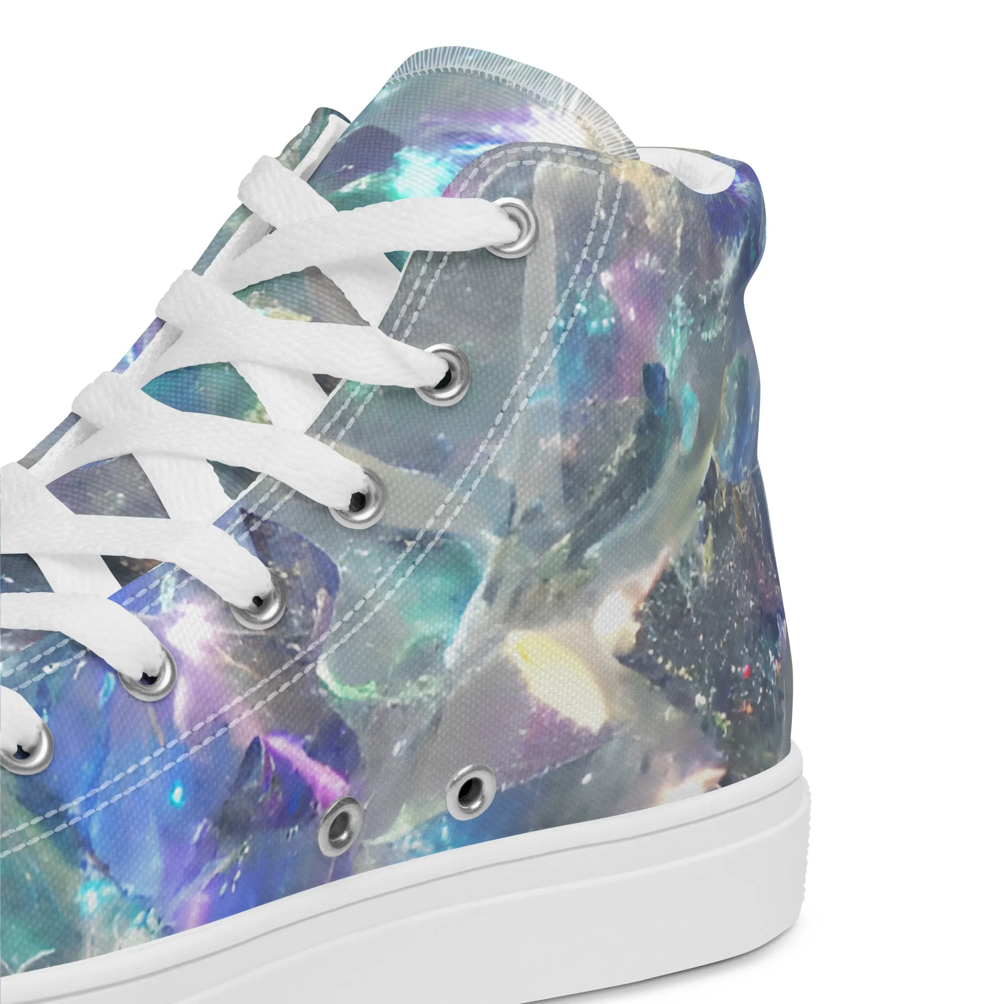 Women’s Crystal Print high top canvas shoes, Women's High Top Sneakers