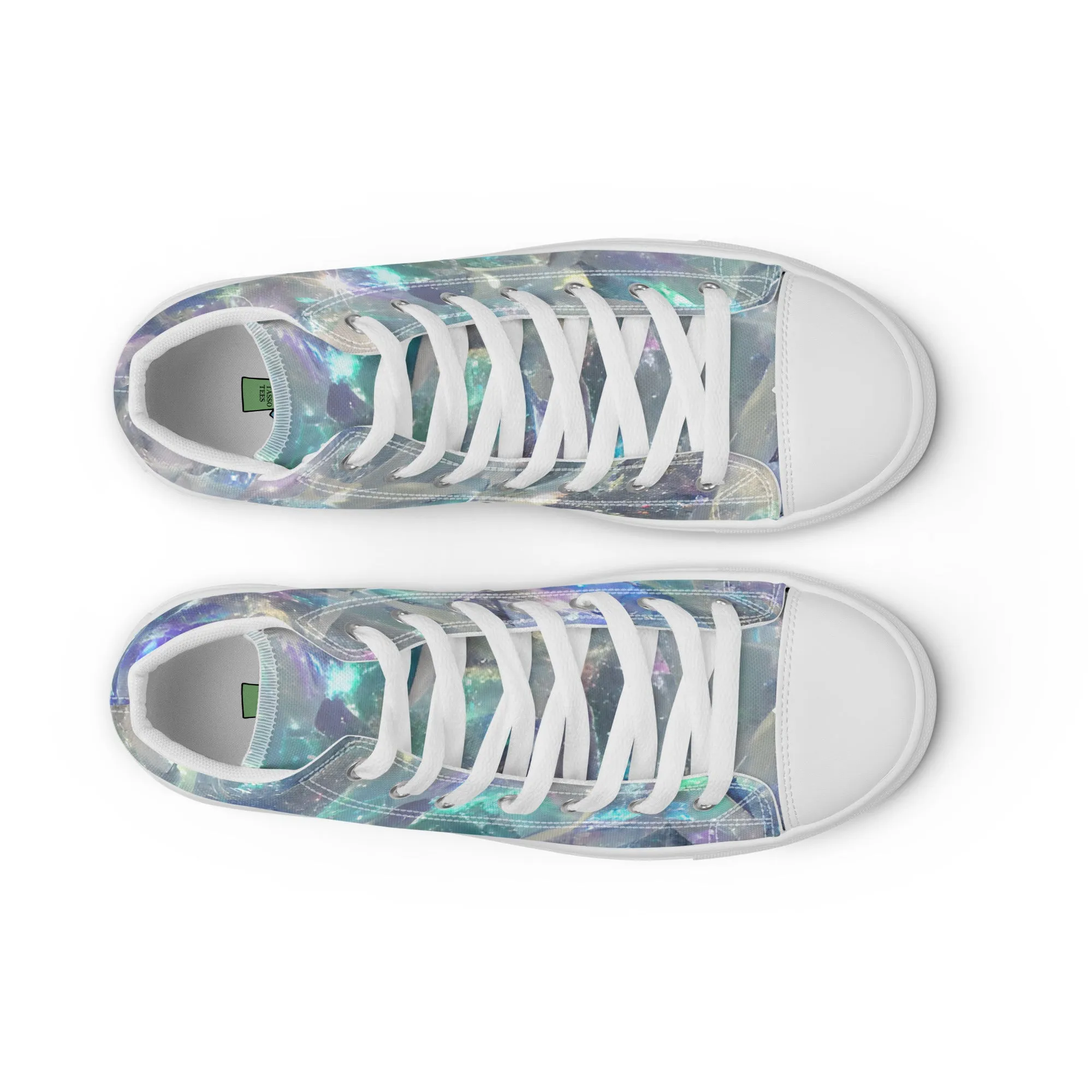 Women’s Crystal Print high top canvas shoes, Women's High Top Sneakers